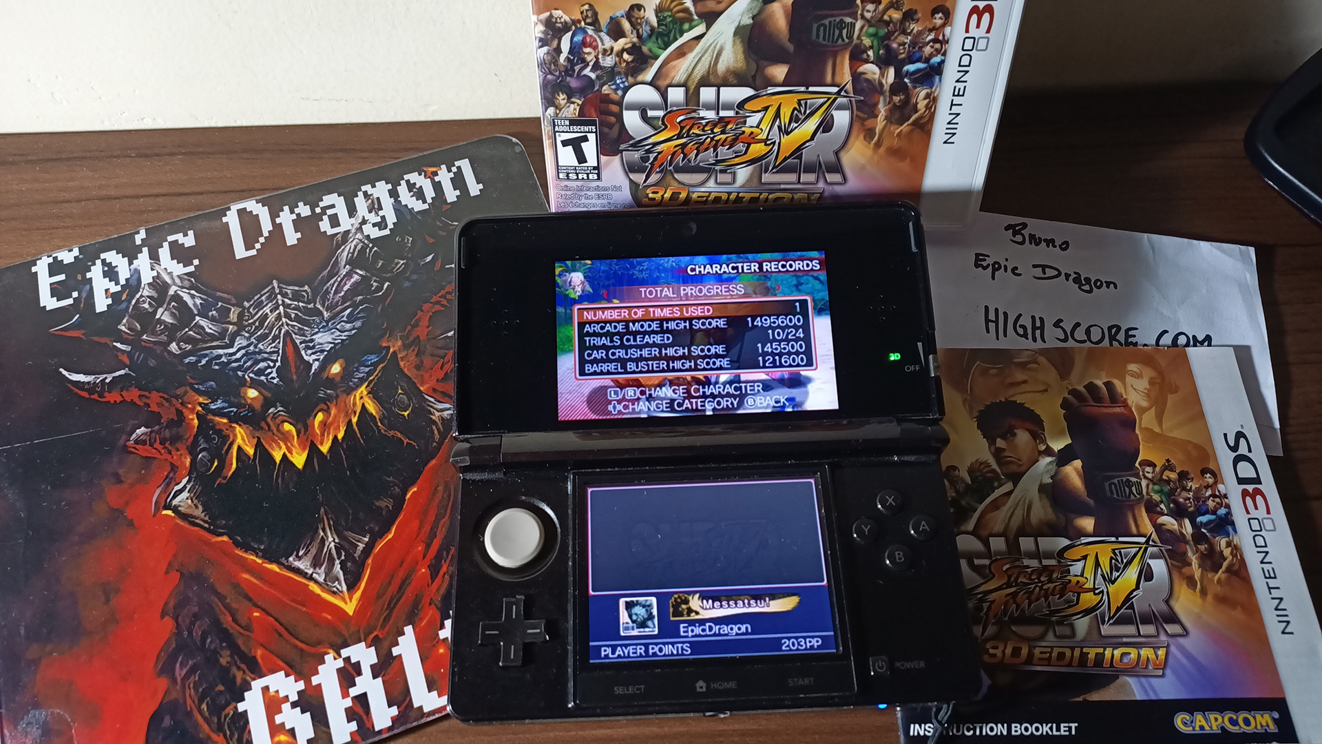 Super Street Fighter IV 3D Edition: Arcade: Gen 1,495,600 points