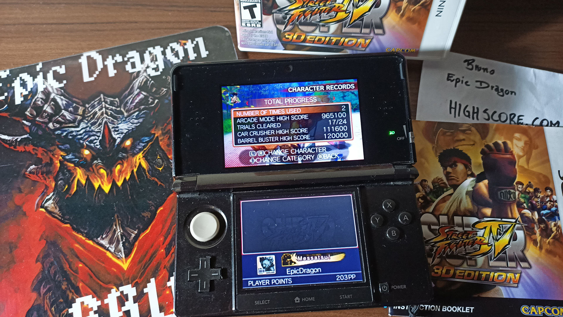 EpicDragon: Super Street Fighter IV 3D Edition: Arcade: M. Bison [Vega in Japanese Version] (Nintendo 3DS) 965,100 points on 2022-08-11 17:30:48