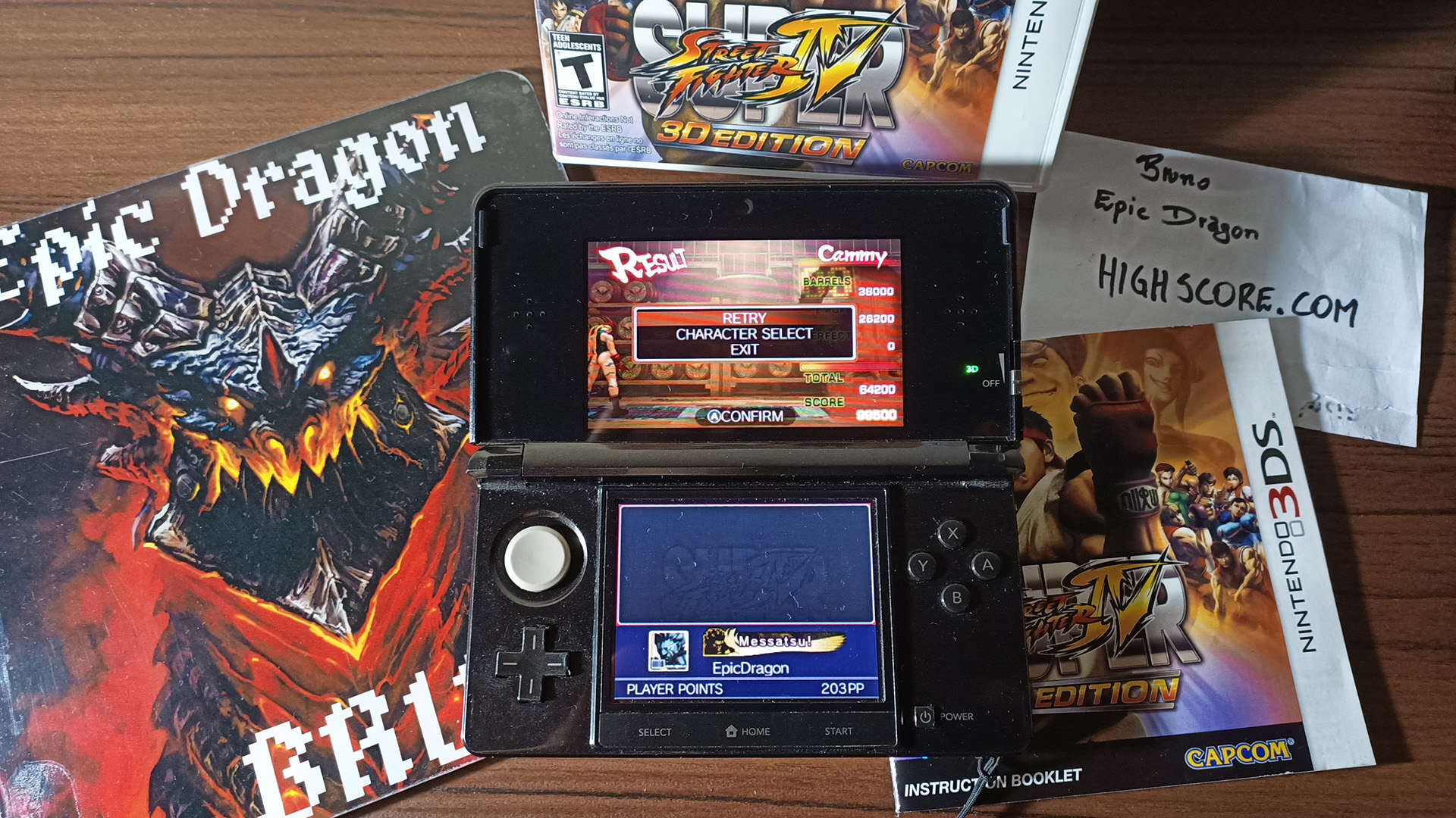 EpicDragon: Super Street Fighter IV 3D Edition: Challenge: Barrel Buster [Cammy] (Nintendo 3DS) 99,500 points on 2022-08-01 20:54:08