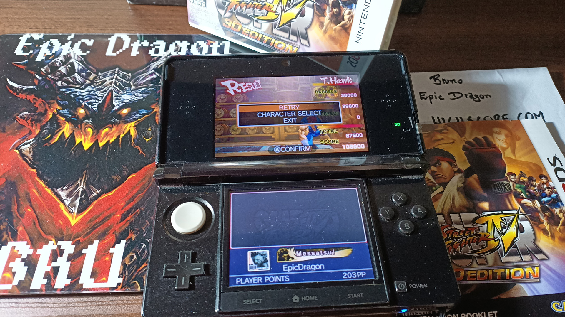 EpicDragon: Super Street Fighter IV 3D Edition: Challenge: Barrel Buster: T. Hawk (Nintendo 3DS) 105,600 points on 2022-08-28 12:10:30