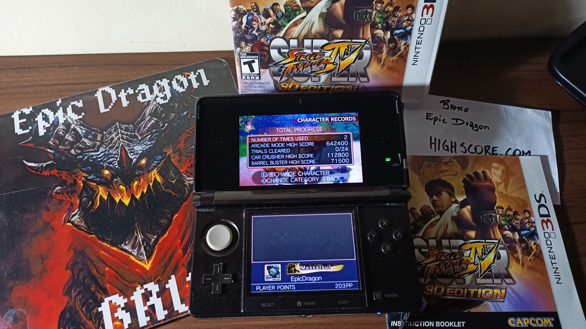 EpicDragon: Super Street Fighter IV 3D Edition: Challenge: Car Crusher: Fei-Long (Nintendo 3DS) 112,800 points on 2022-08-01 21:01:04