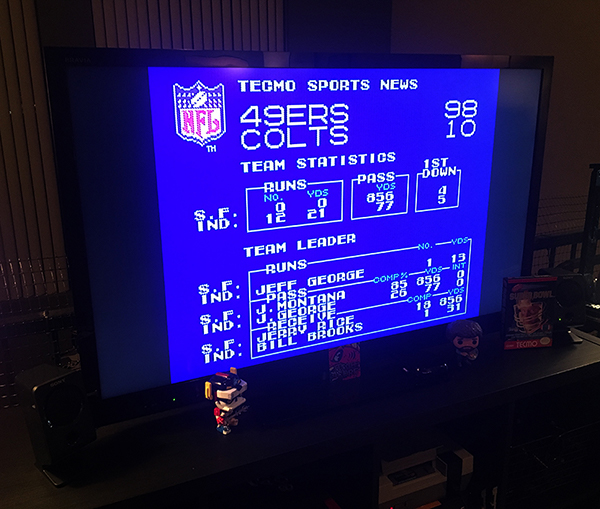 ILLSeaBass: Tecmo Super Bowl [Most yards Passing In a Preseason Game] (NES/Famicom) 856 points on 2018-01-16 21:37:25