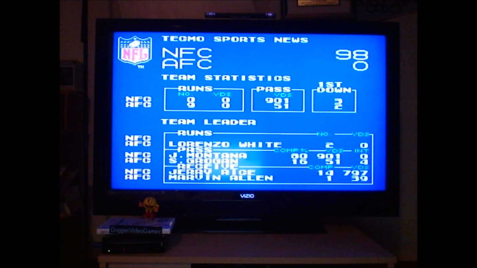 DuggerVideoGames: Tecmo Super Bowl [Point Difference/ Pro Bowl/ Roster Changes Allowed] (NES/Famicom Emulated) 98 points on 2016-09-28 15:15:51