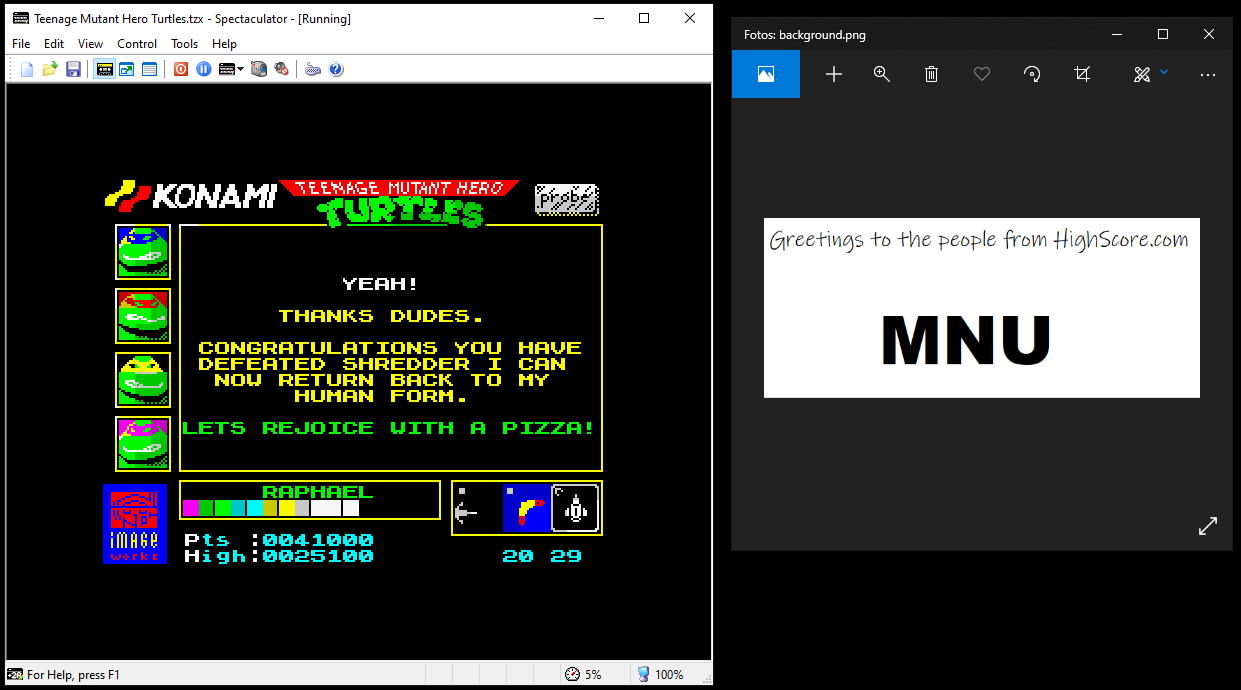 hughes10: Teenage Mutant Ninja Turtles (ZX Spectrum Emulated) 41,000 points on 2019-09-07 20:28:19