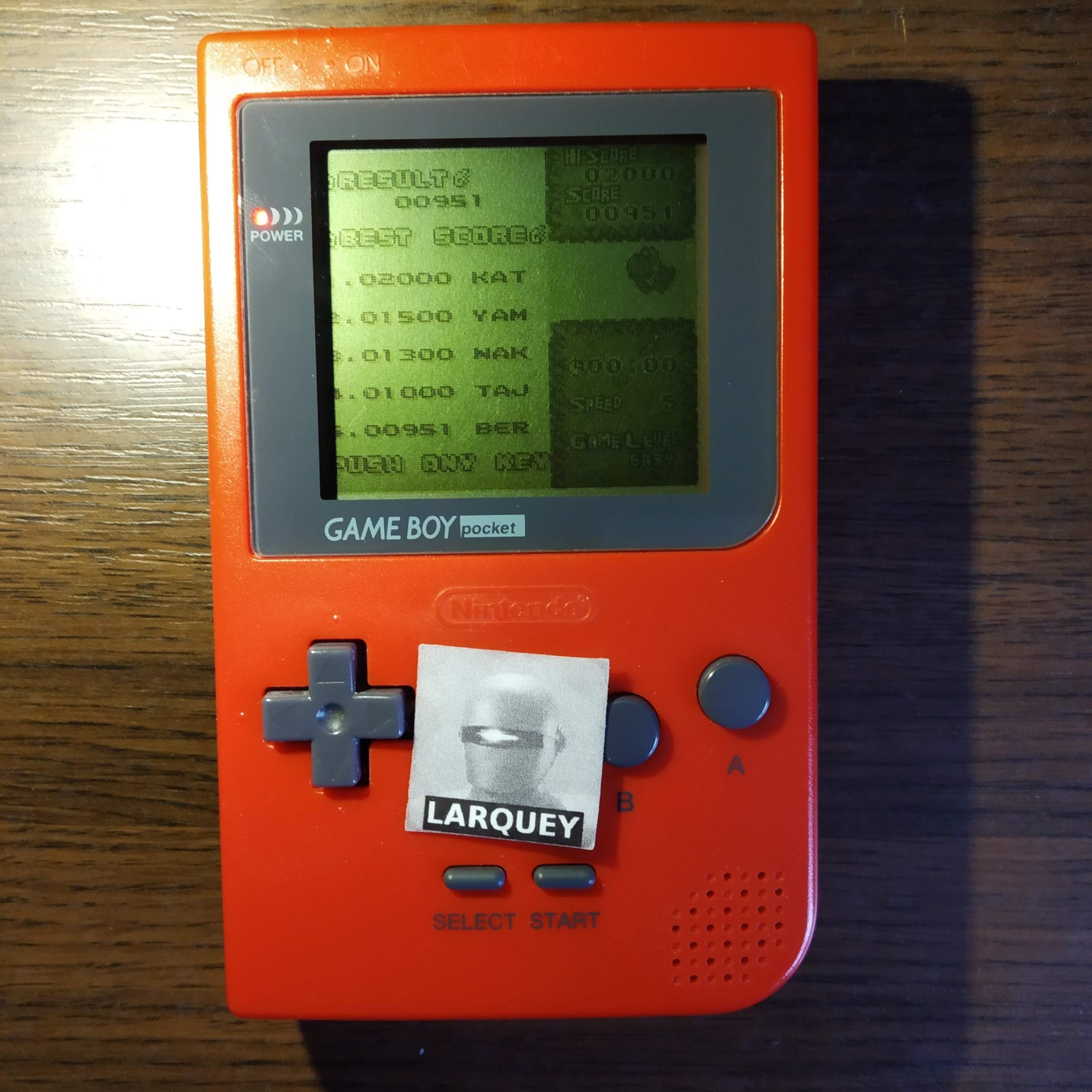 Larquey: Tetris Attack: Time Trial [Easy] (Game Boy) 951 points on 2020-05-16 07:49:21
