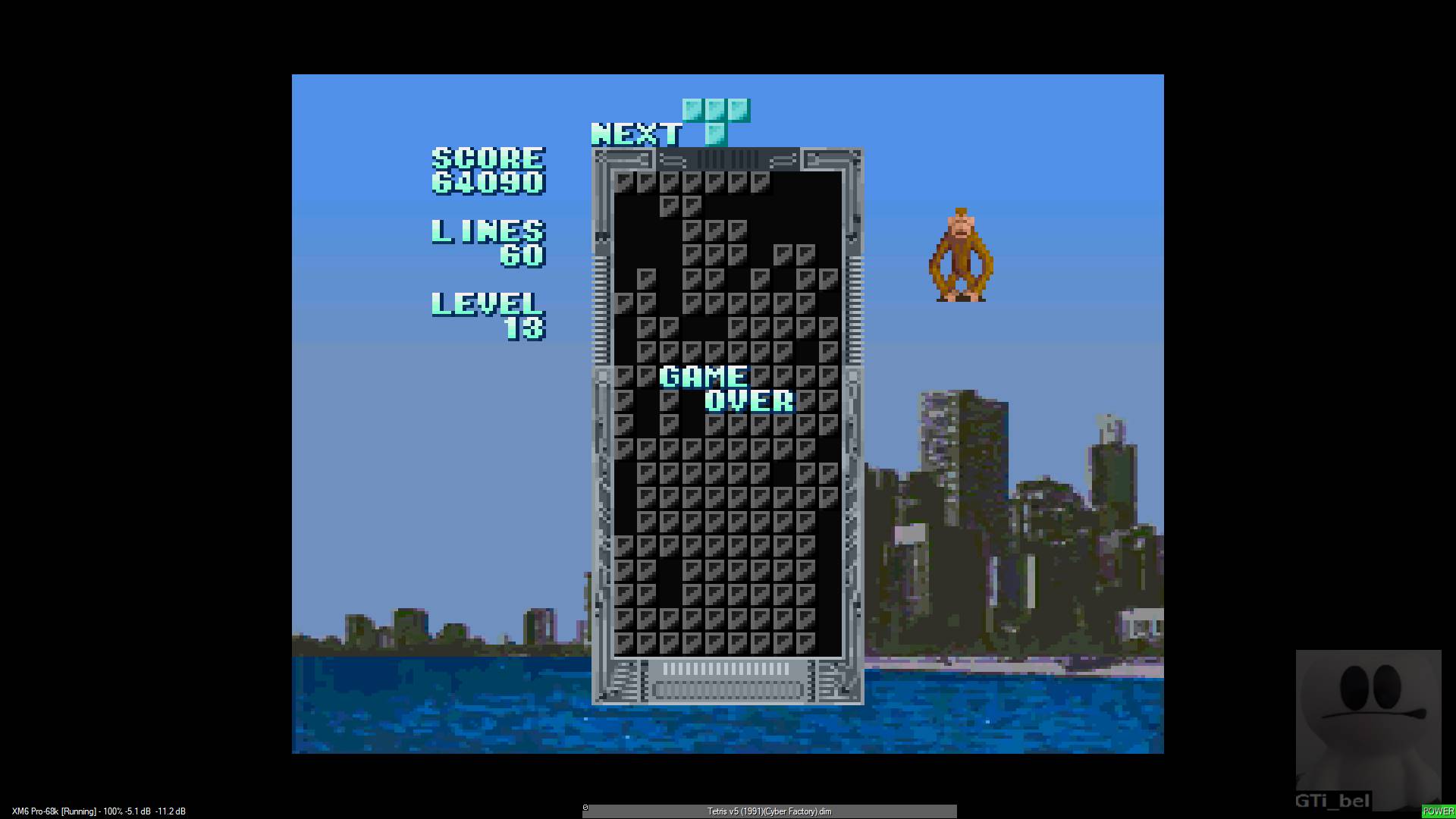 GTibel: Tetris [Cyber Factory] (Sharp X68000 Emulated) 64,090 points on 2020-01-27 02:09:32