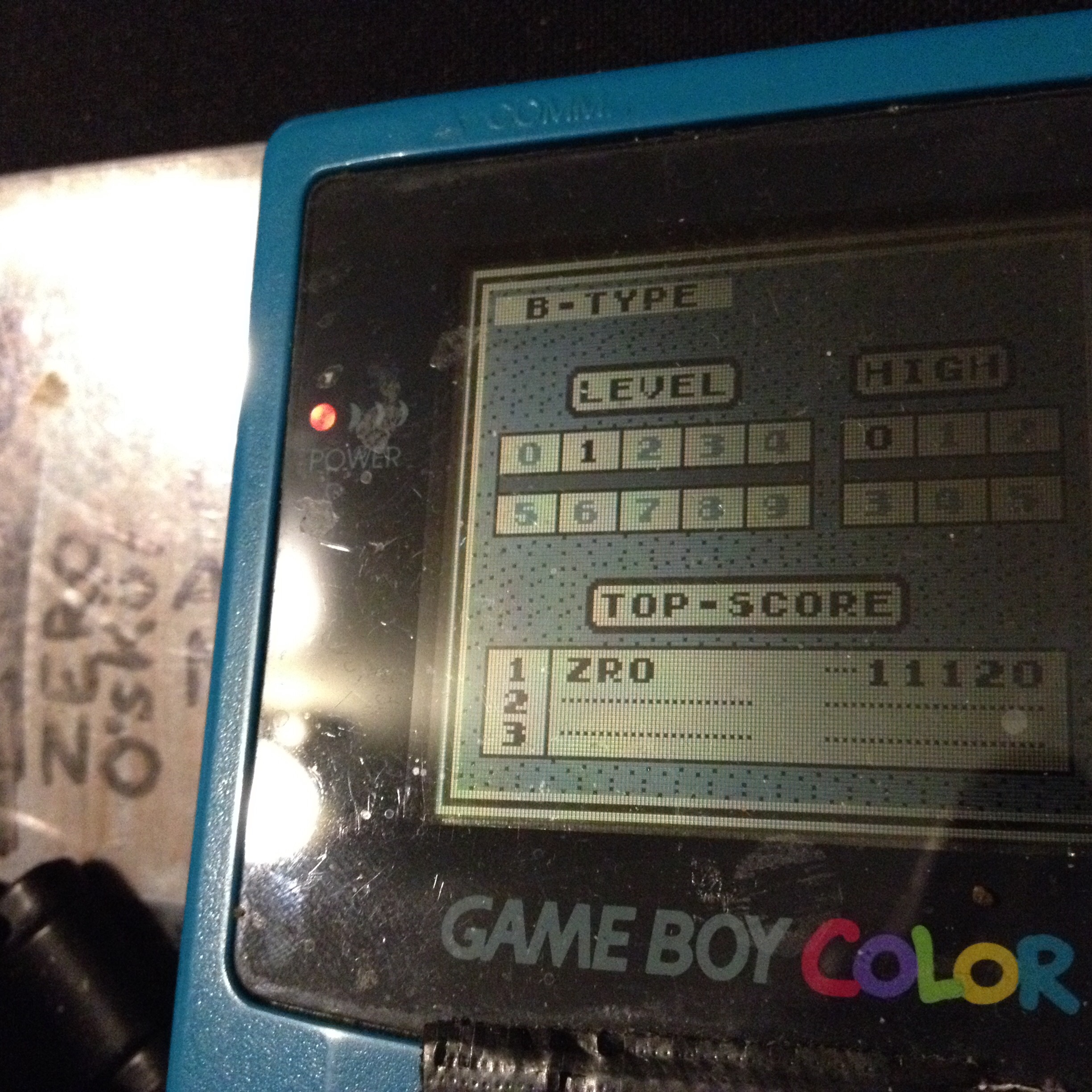 zerooskul: Tetris: Type B [Level 1 / High 0] (Game Boy) 11,120 points on 2019-12-05 14:20:24