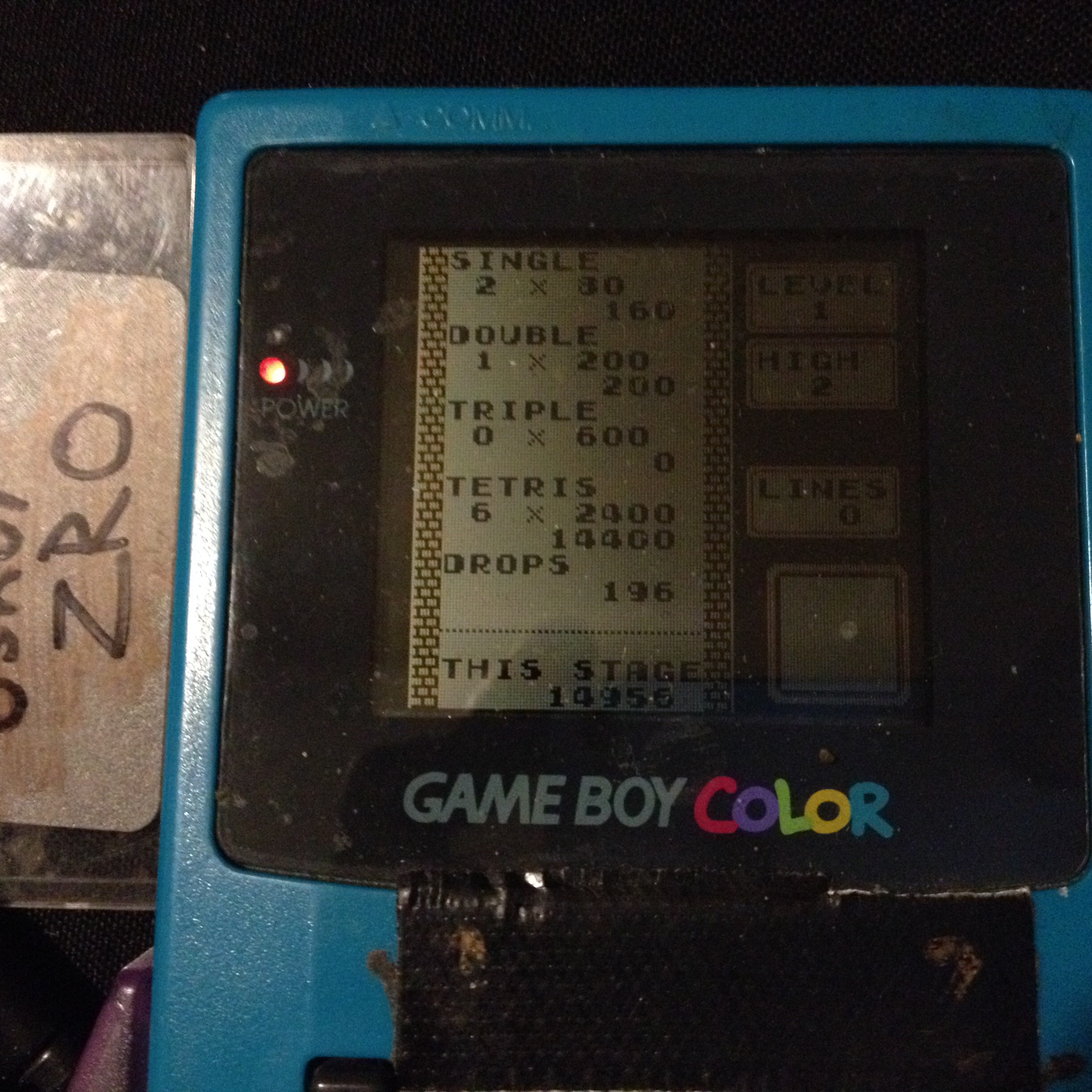 zerooskul: Tetris: Type B [Level 1 / High 2] (Game Boy) 14,956 points on 2019-12-05 16:03:59