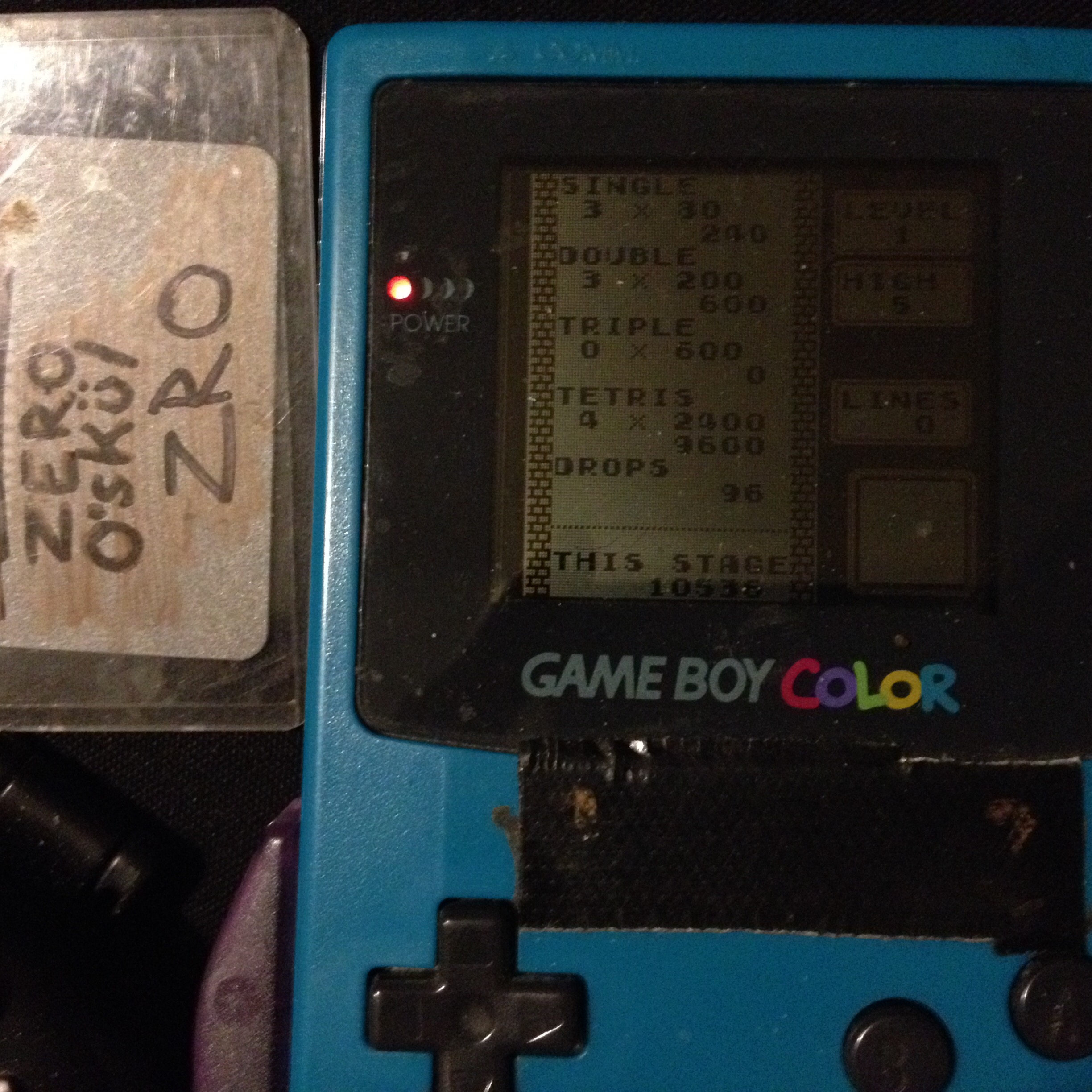 zerooskul: Tetris: Type B [Level 1 / High 5] (Game Boy) 10,536 points on 2019-12-05 16:44:16