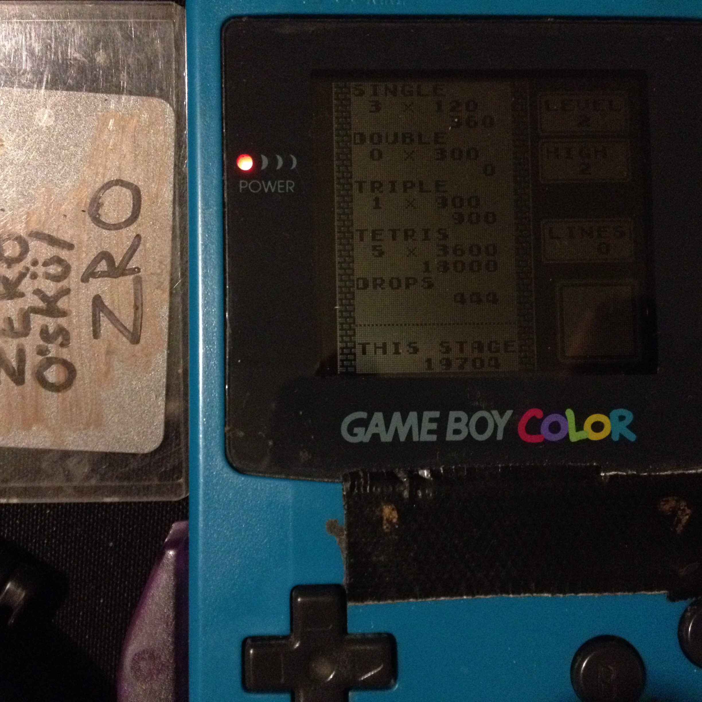 zerooskul: Tetris: Type B [Level 2 / High 2] (Game Boy) 19,704 points on 2019-12-05 20:50:55