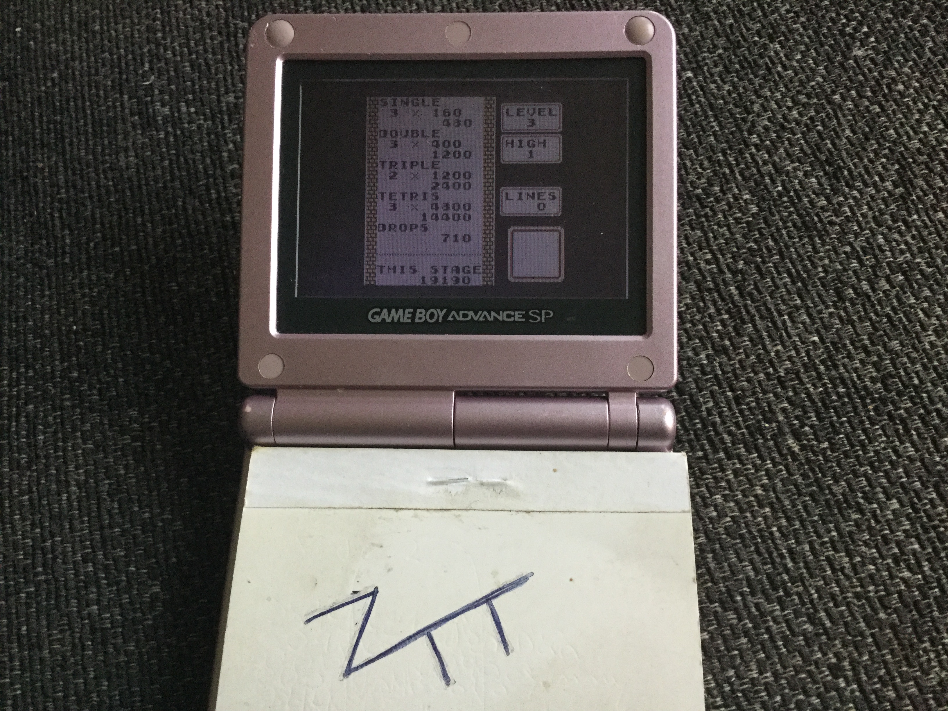 Frankie: Tetris: Type B [Level 3 / High 1] (Game Boy) 19,190 points on 2019-11-18 04:42:04
