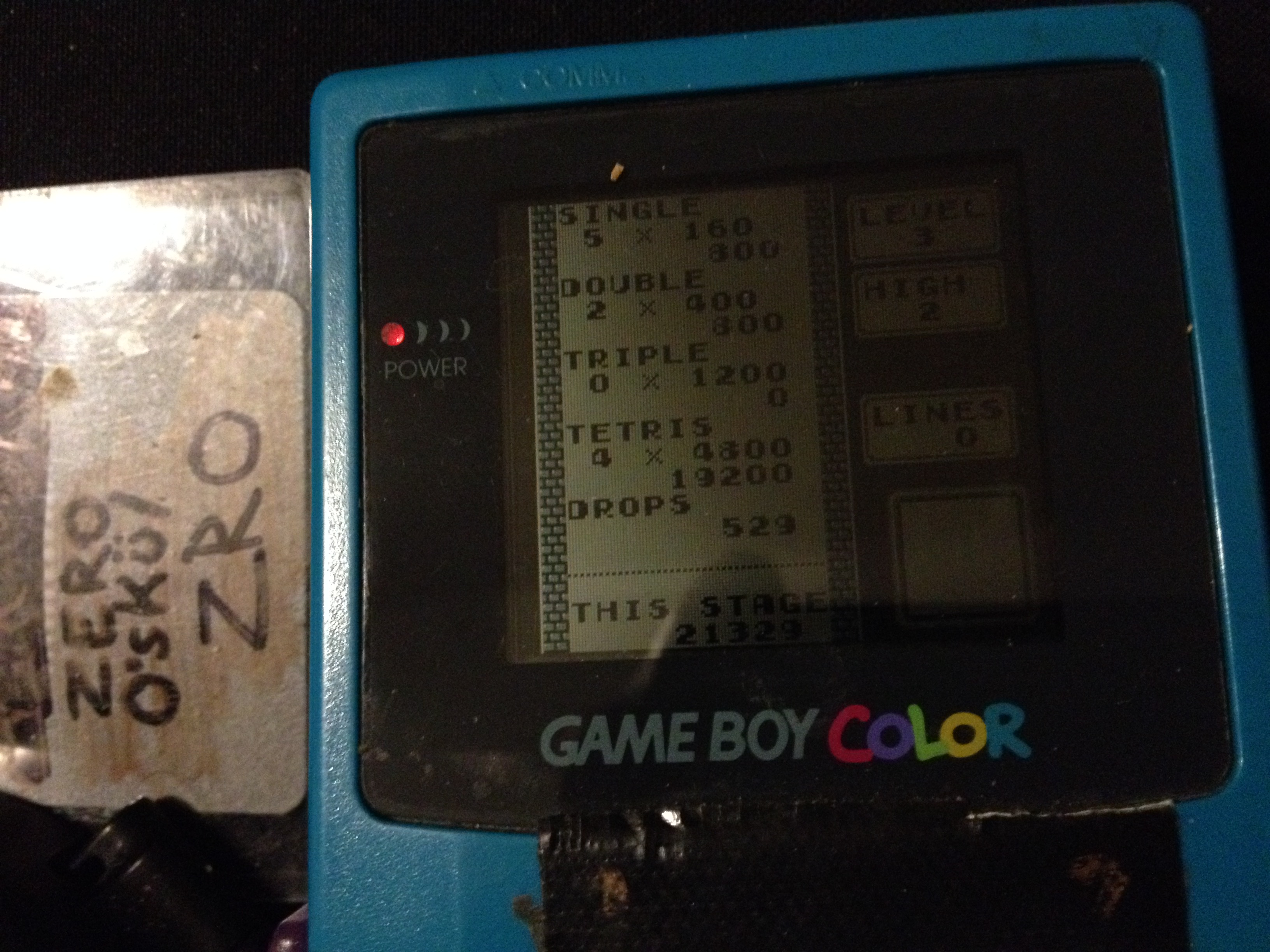 zerooskul: Tetris: Type B [Level 3 / High 2] (Game Boy) 21,329 points on 2019-12-06 21:25:55