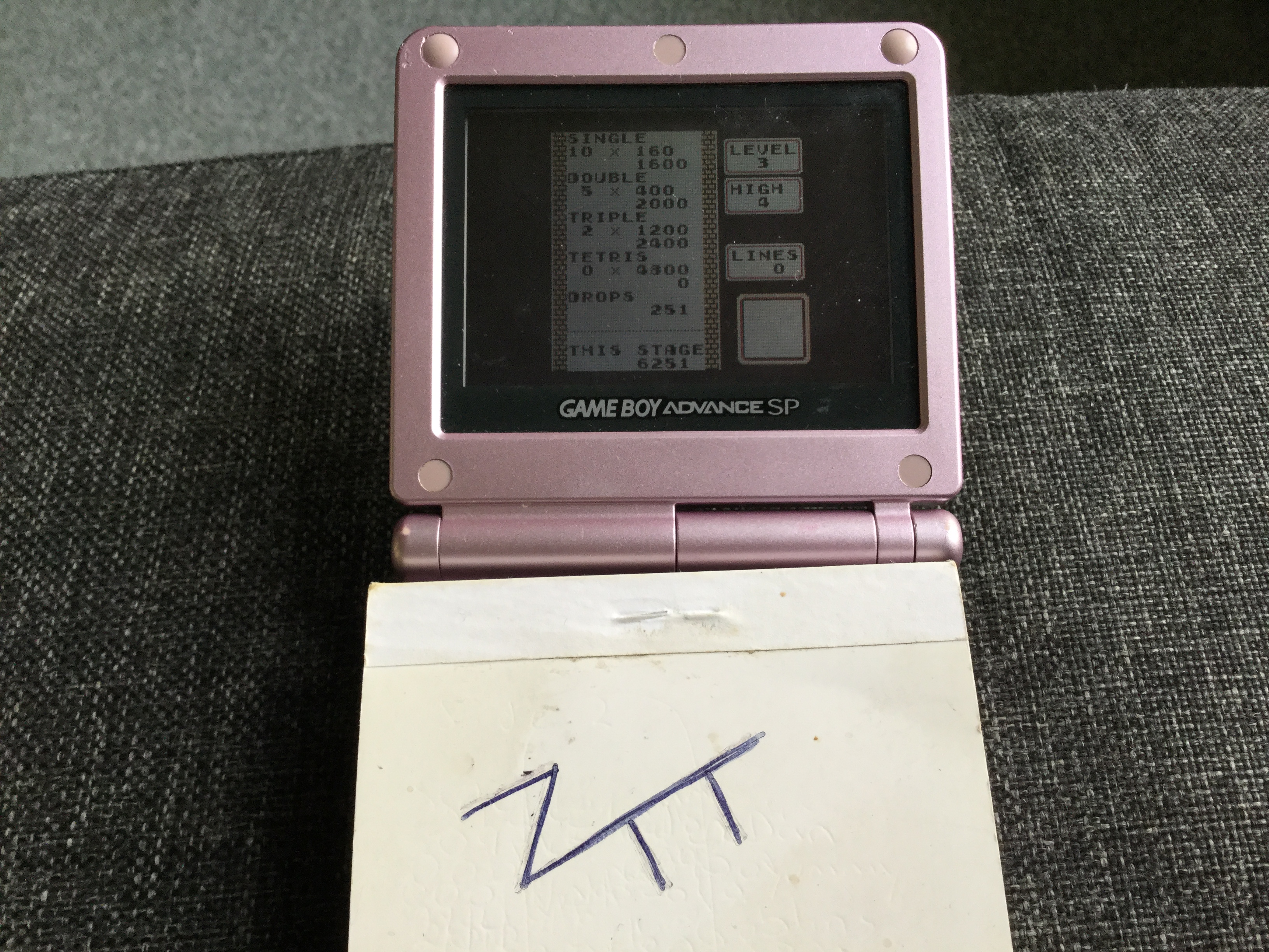 Frankie: Tetris: Type B [Level 3 / High 4] (Game Boy) 6,251 points on 2019-12-01 02:22:30