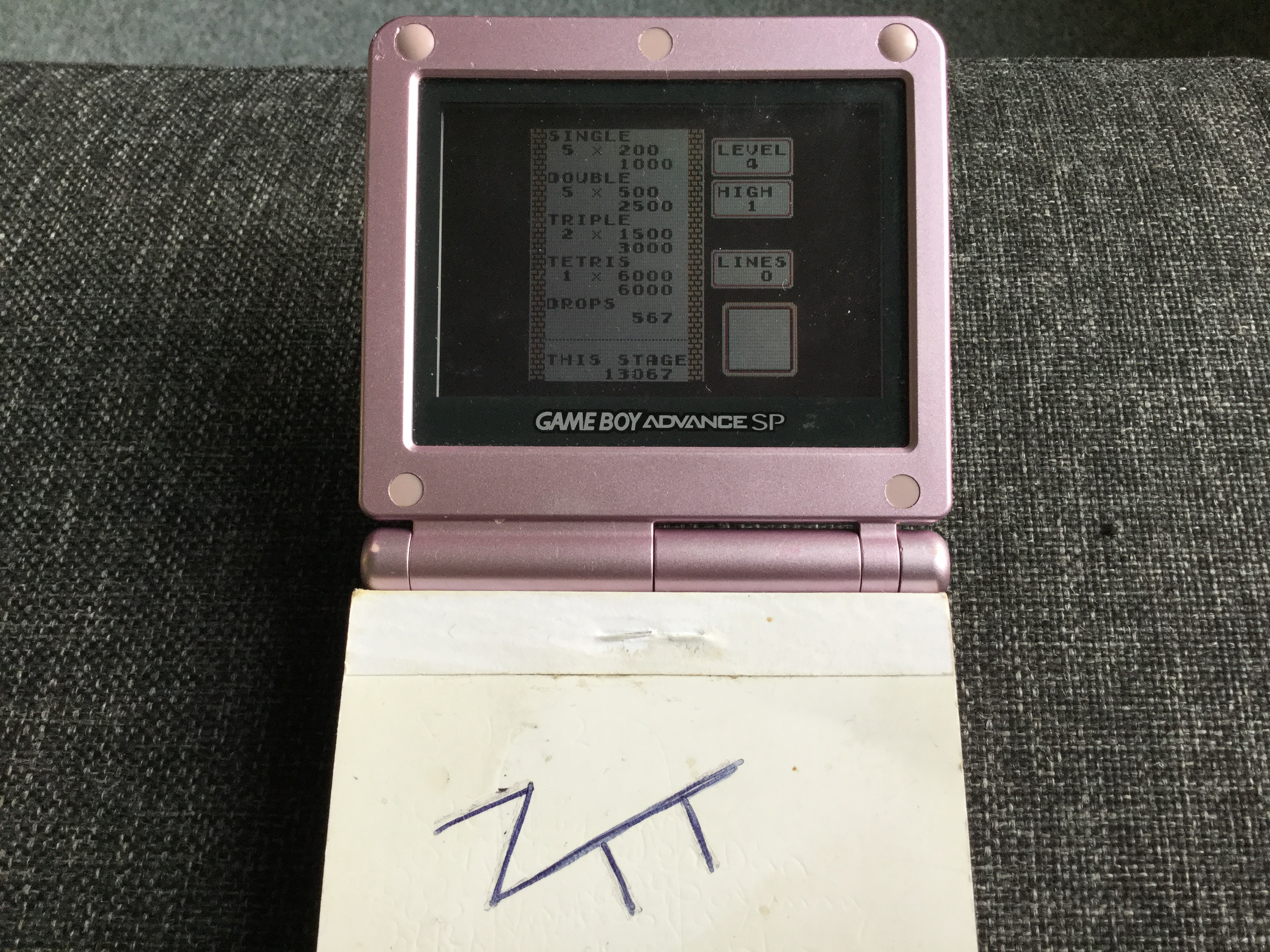 Frankie: Tetris: Type B [Level 4 / High 1] (Game Boy) 13,067 points on 2019-12-01 03:02:51