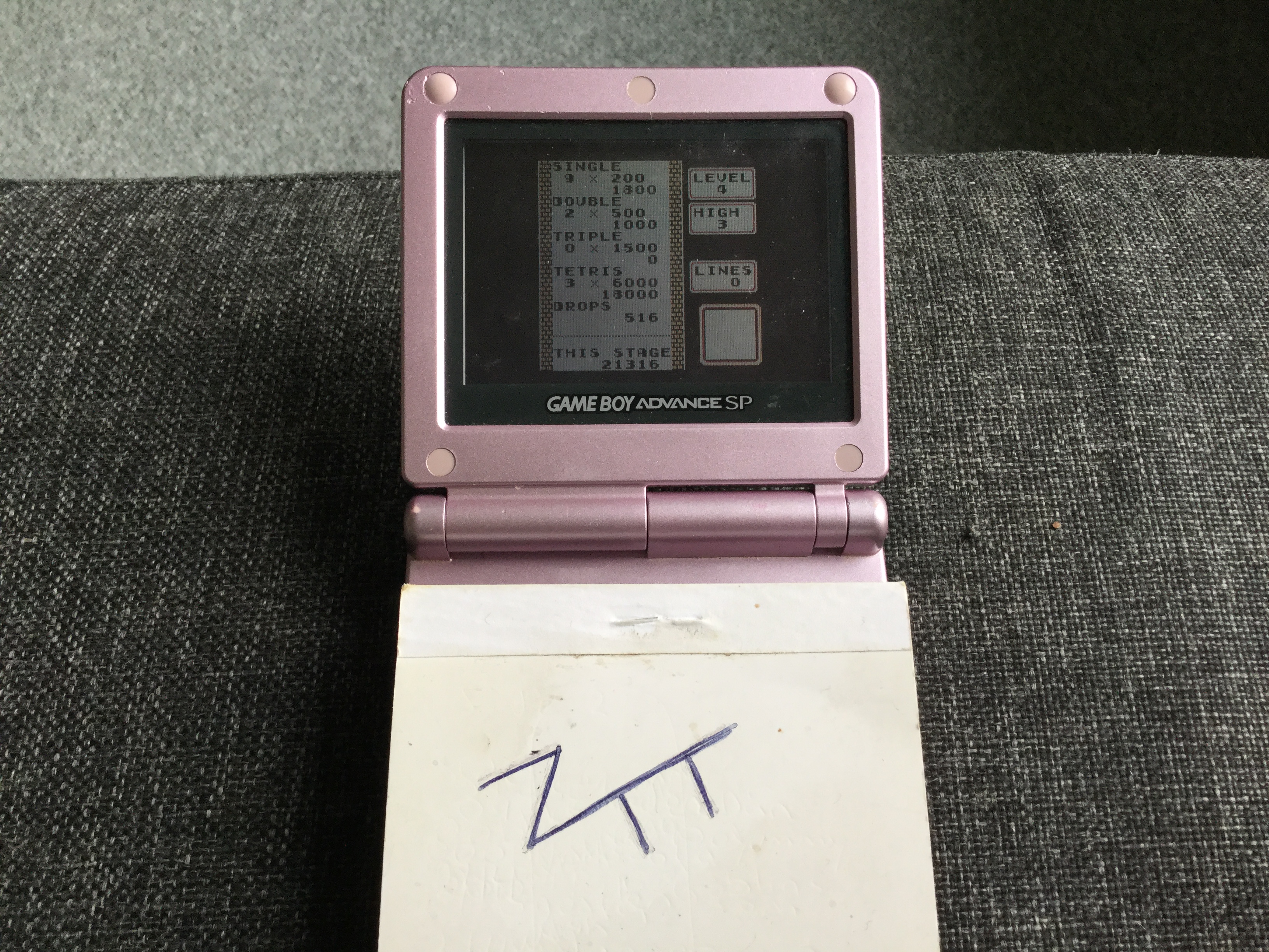 Frankie: Tetris: Type B [Level 4 / High 3] (Game Boy) 21,316 points on 2019-12-01 03:27:21