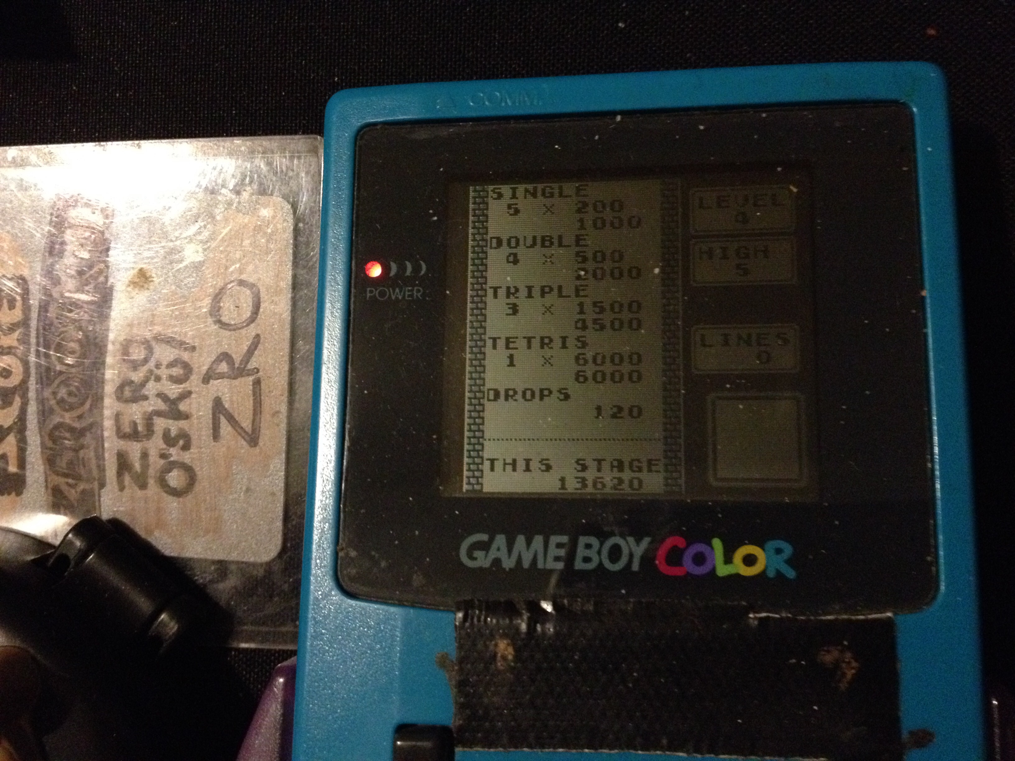 zerooskul: Tetris: Type B [Level 4 / High 5] (Game Boy) 13,620 points on 2019-12-09 12:10:06