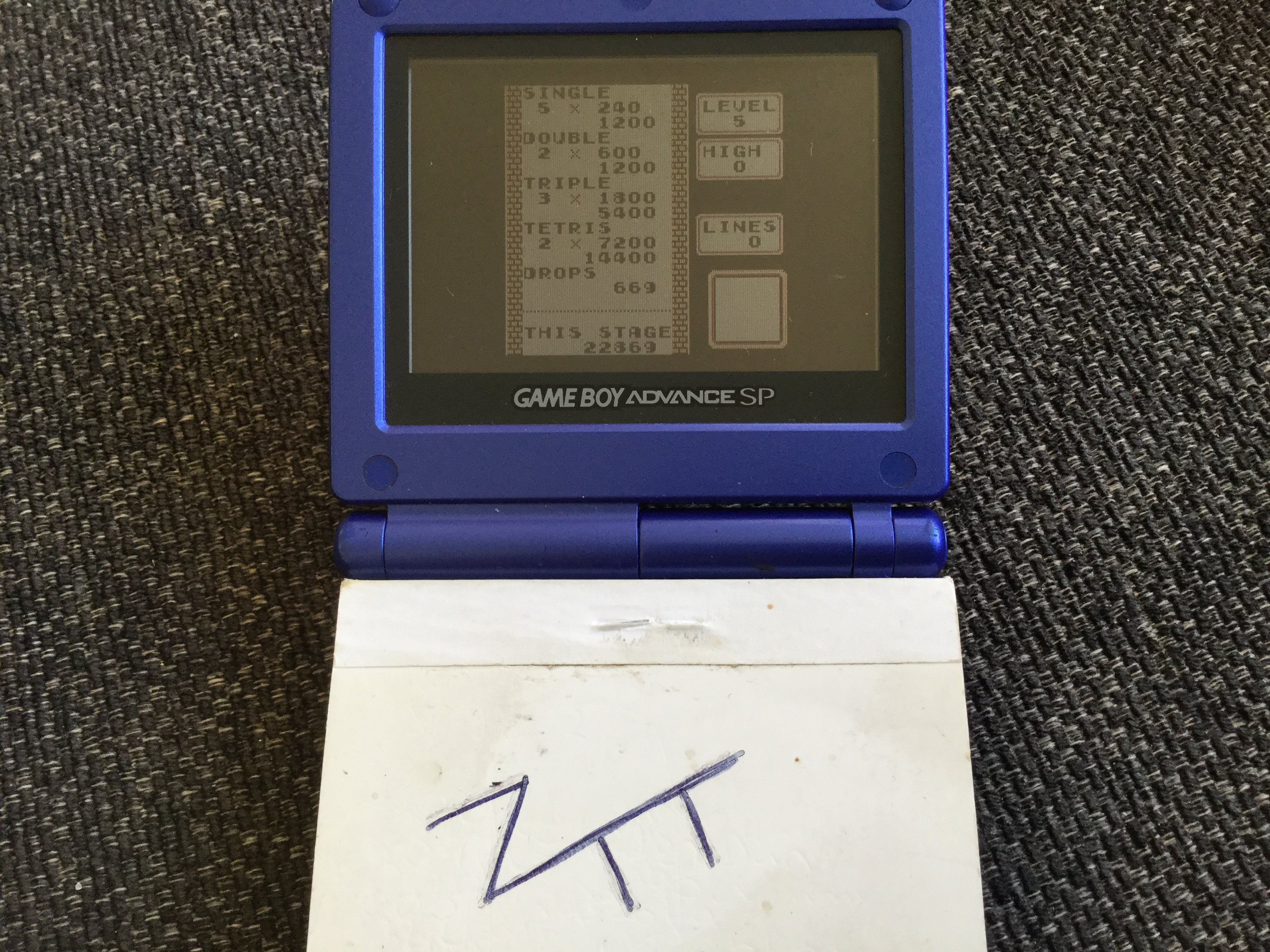 Frankie: Tetris: Type B [Level 5 / High 0] (Game Boy) 22,869 points on 2019-12-07 05:52:18