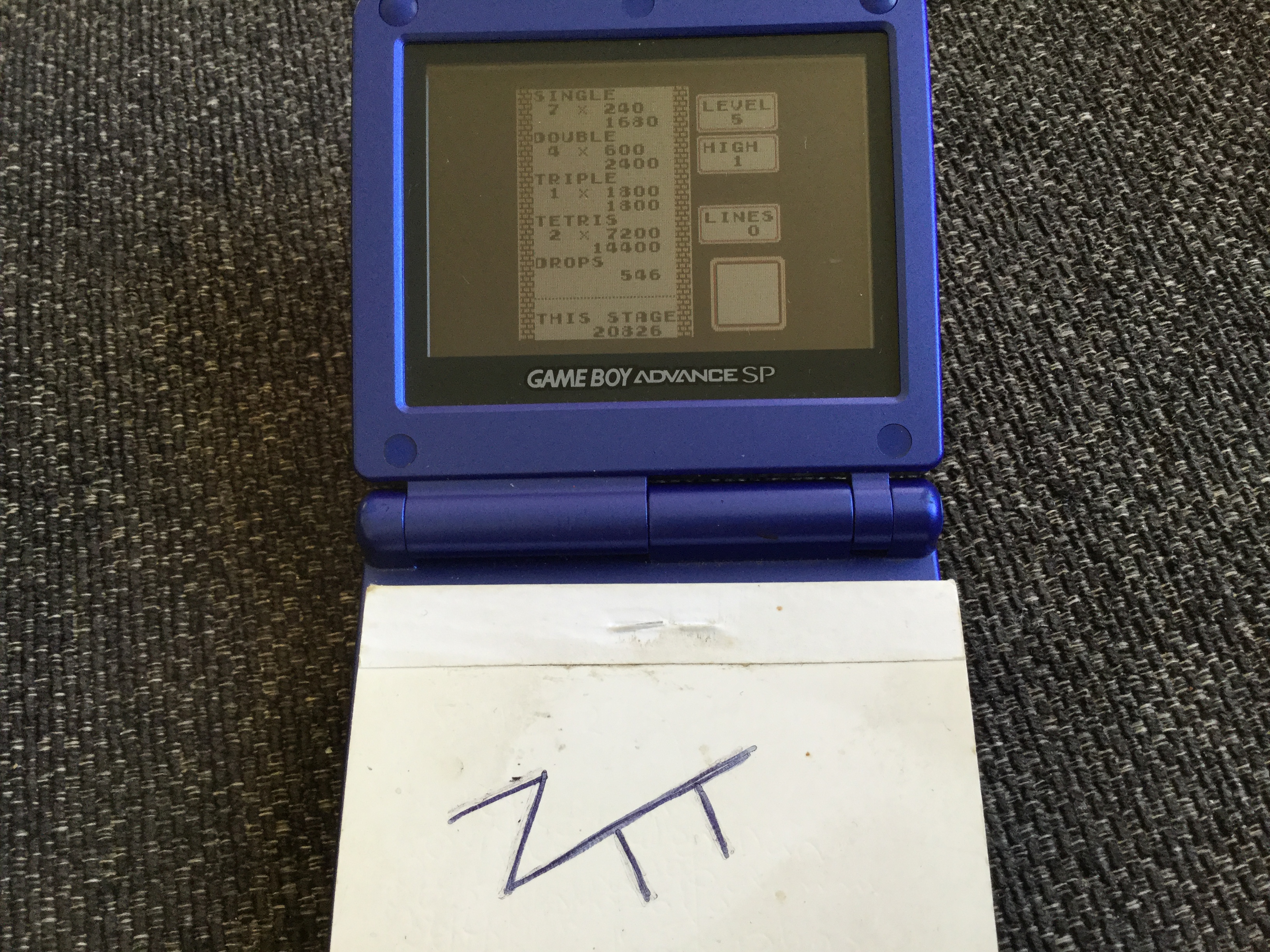 Frankie: Tetris: Type B [Level 5 / High 1] (Game Boy) 20,826 points on 2019-12-07 05:58:08
