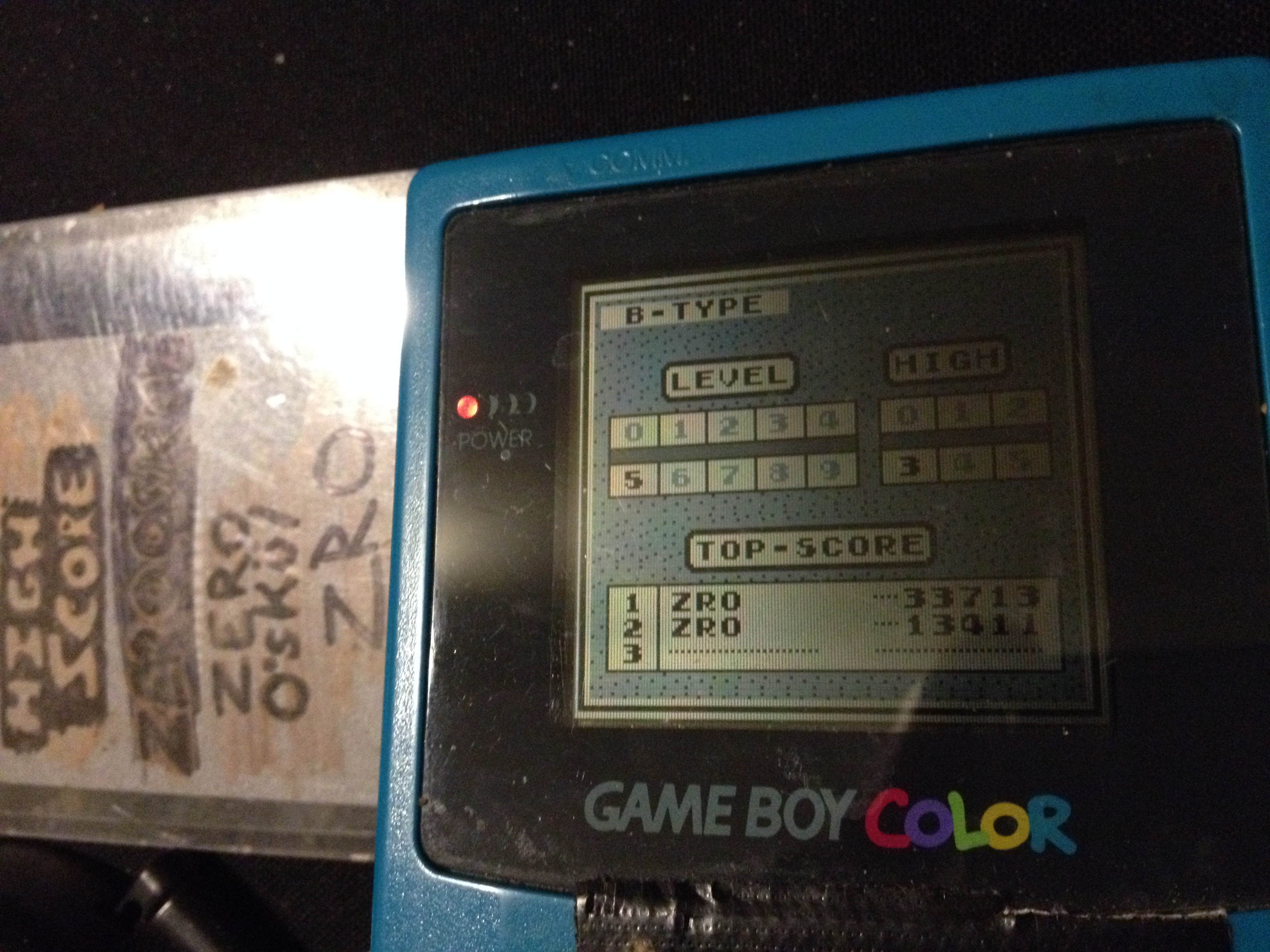 zerooskul: Tetris: Type B [Level 5 / High 3] (Game Boy) 33,713 points on 2019-12-09 18:30:57