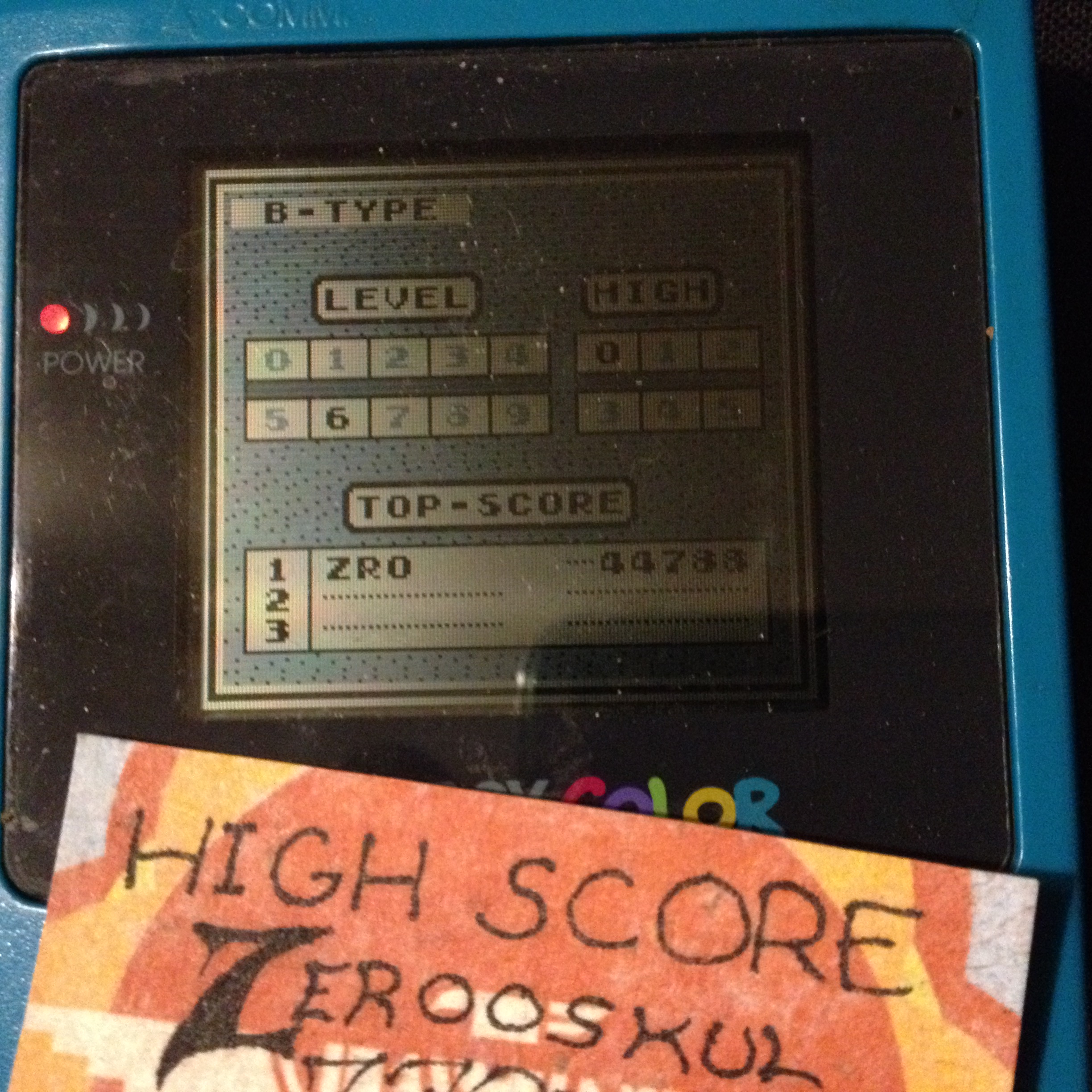 zerooskul: Tetris: Type B [Level 6 / High 0] (Game Boy) 44,788 points on 2019-12-15 22:54:43