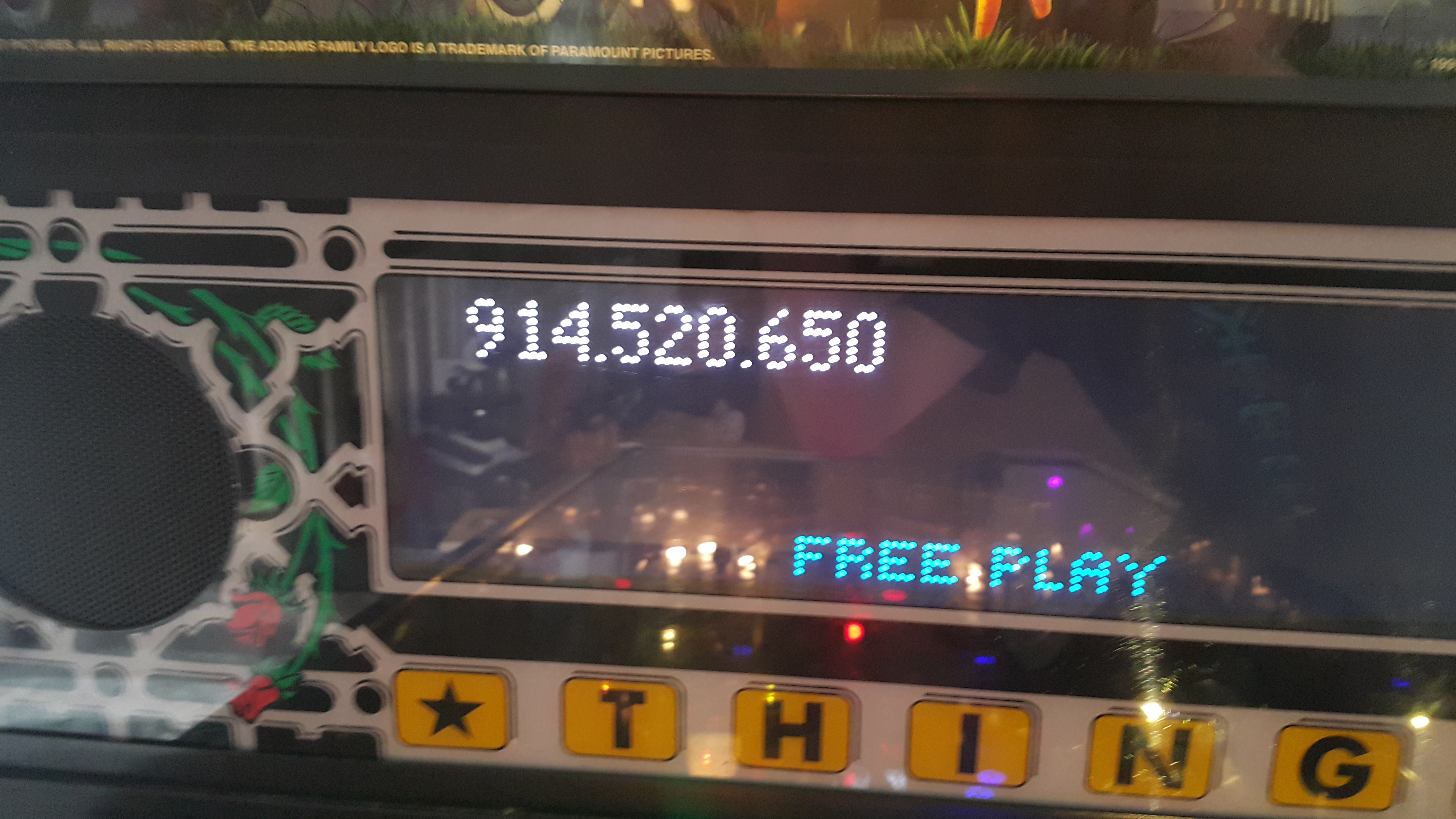 FoolonFruity: The Addams Family (Pinball: 3 Balls) 914,520,650 points on 2017-08-15 13:19:04