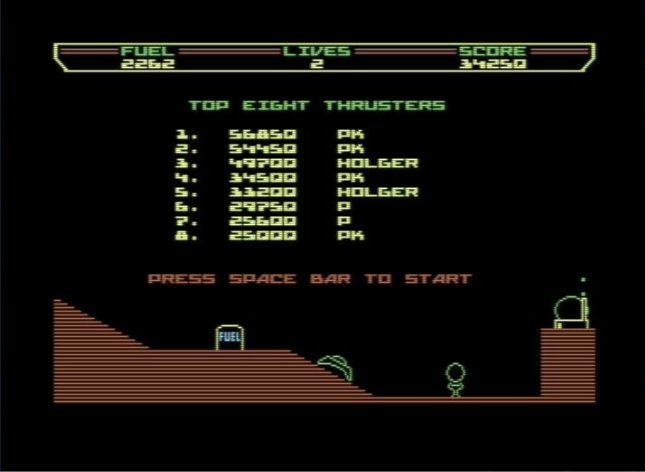 kernzy: Thrust (Commodore 64 Emulated) 56,850 points on 2022-06-21 12:38:59