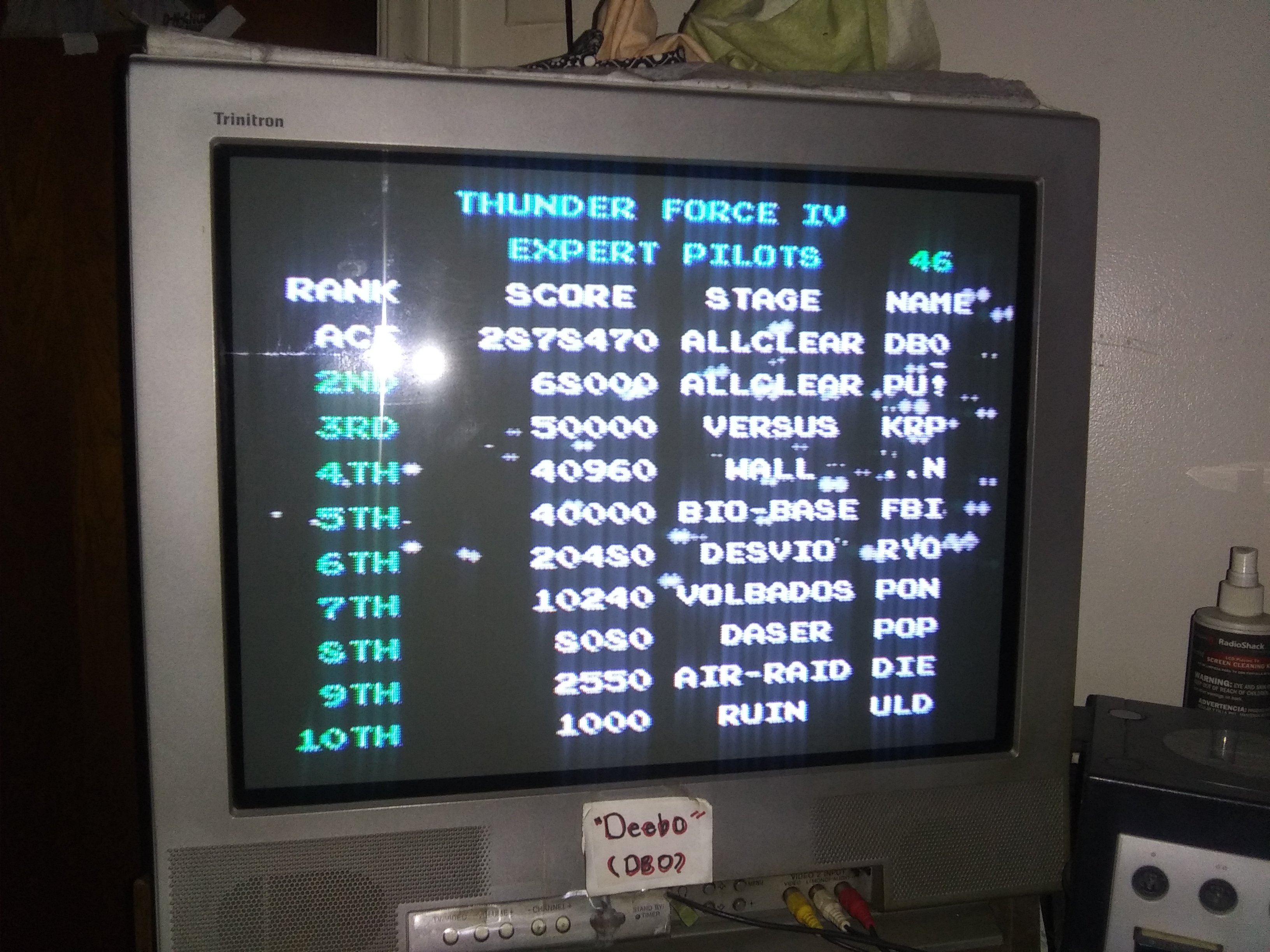 Deebo: Thunder Force IV [Normal] (Sega Genesis / MegaDrive) 2,878,470 points on 2019-07-15 20:54:54