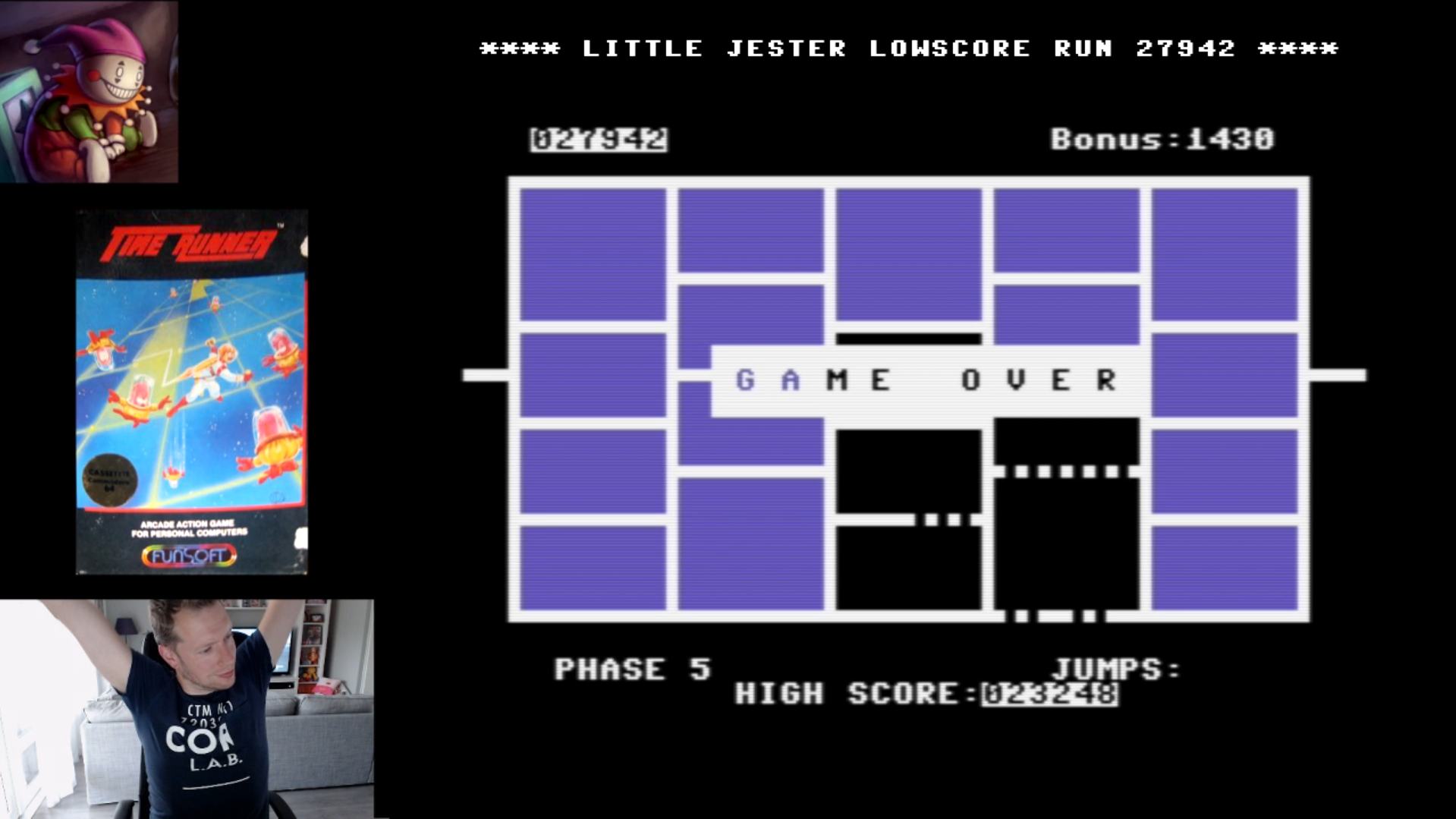 LittleJester: Time Runner (Commodore 64 Emulated) 27,942 points on 2018-05-27 11:32:03