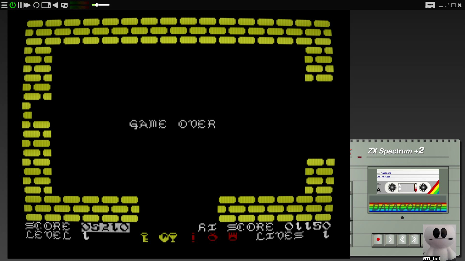 GTibel: Tower of Evil (ZX Spectrum Emulated) 5,210 points on 2020-08-06 04:54:00