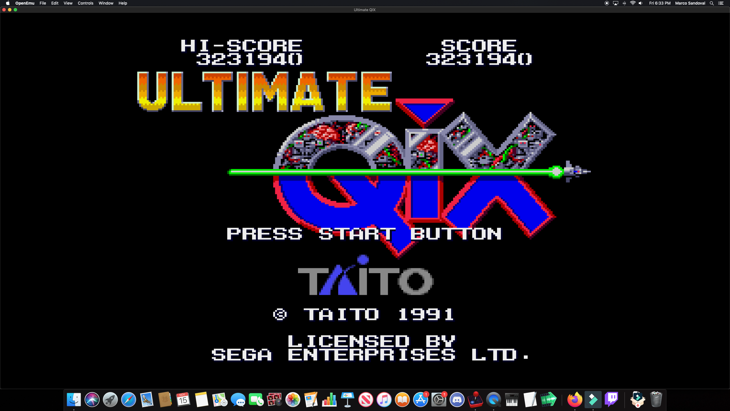 Marco1019: Ultimate Qix (Sega Genesis / MegaDrive Emulated) 3,231,940 points on 2019-11-16 12:16:05