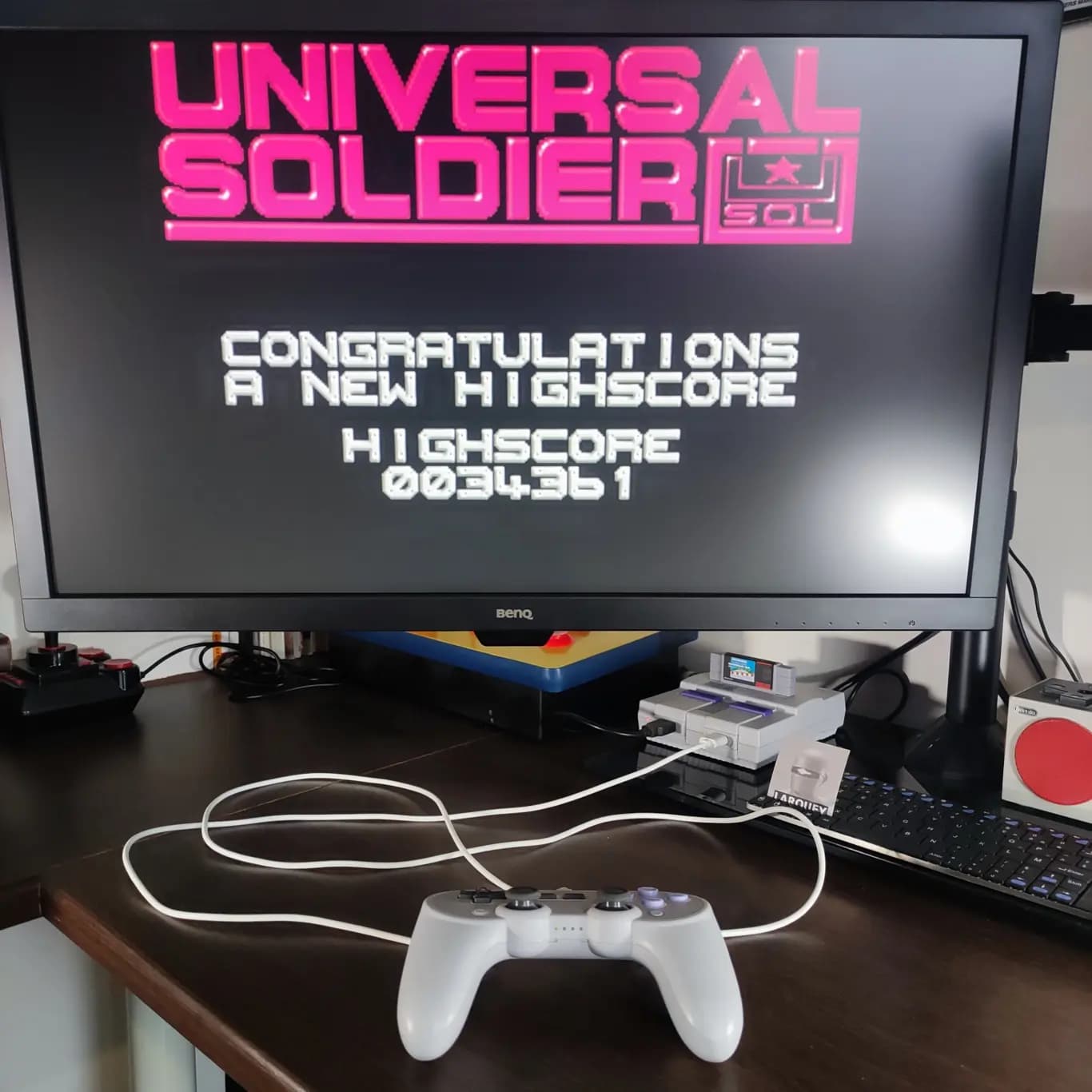 Larquey: Universal Soldier [Hard] (Sega Genesis / MegaDrive Emulated) 34,361 points on 2022-09-04 11:20:17