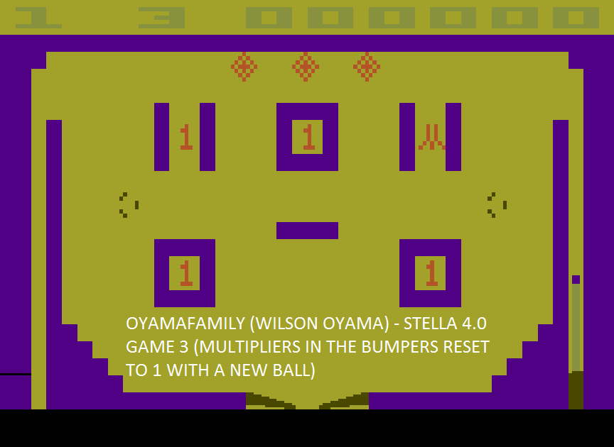 oyamafamily: Video Pinball: Game 3 (Atari 2600 Emulated Novice/B Mode) 63,427 points on 2015-09-10 17:29:40
