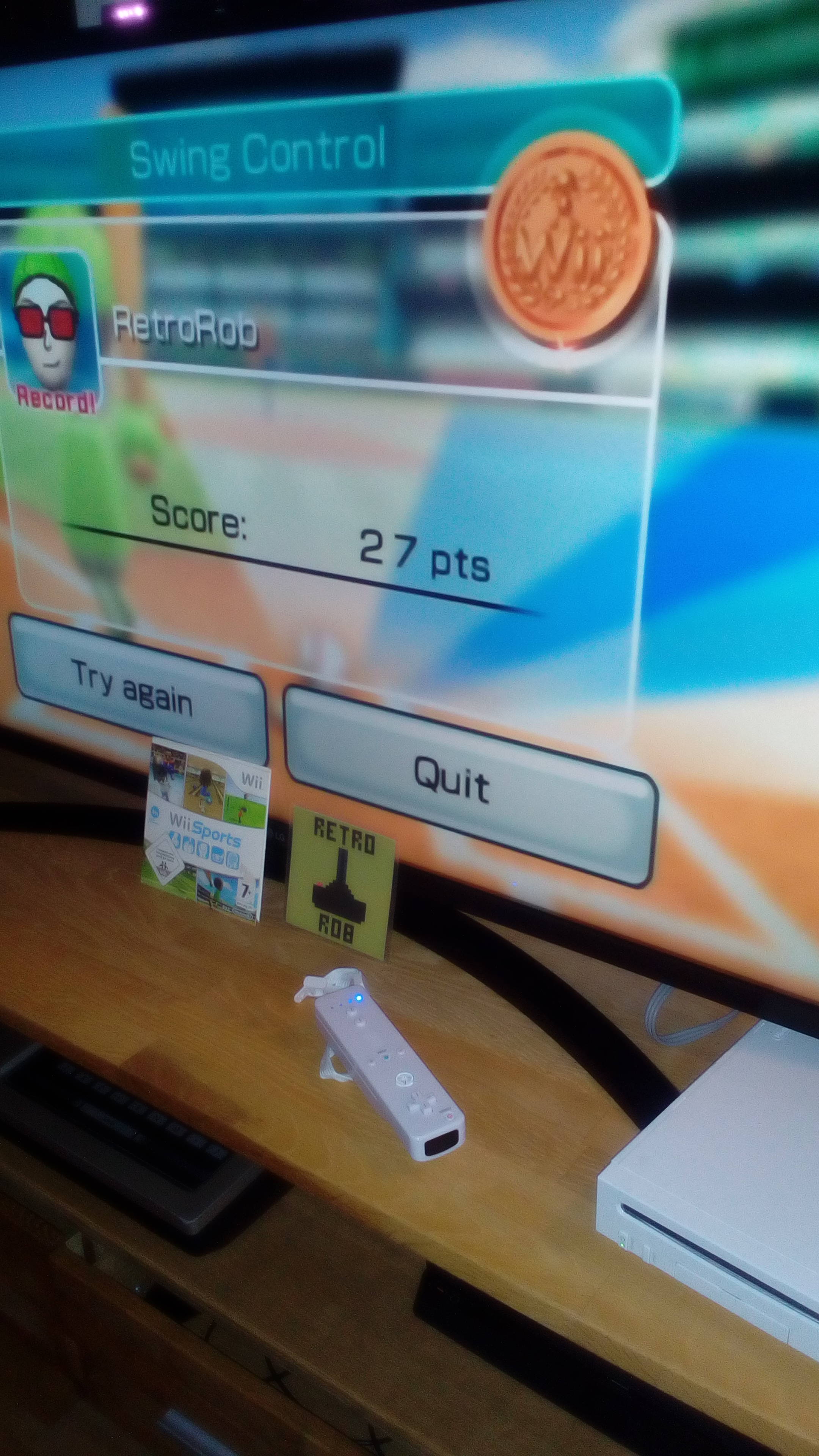 RetroRob: Wii Sports: Baseball [Swing Control] (Wii) 27 points on 2021-11-10 00:27:04