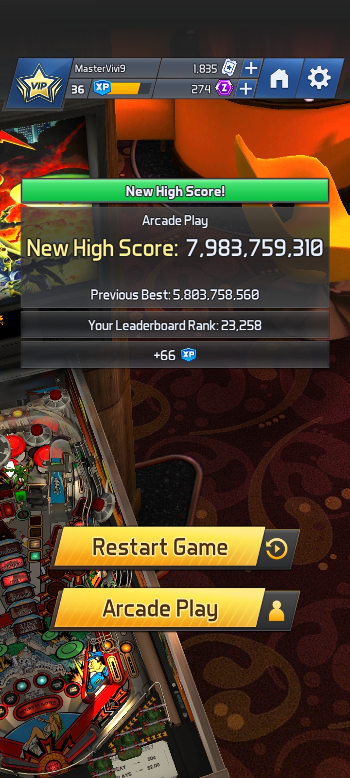 Hauntedprogram: Williams Pinball: Attack From Mars [Arcade Play] (Android) 7,983,759,310 points on 2022-10-21 20:44:48