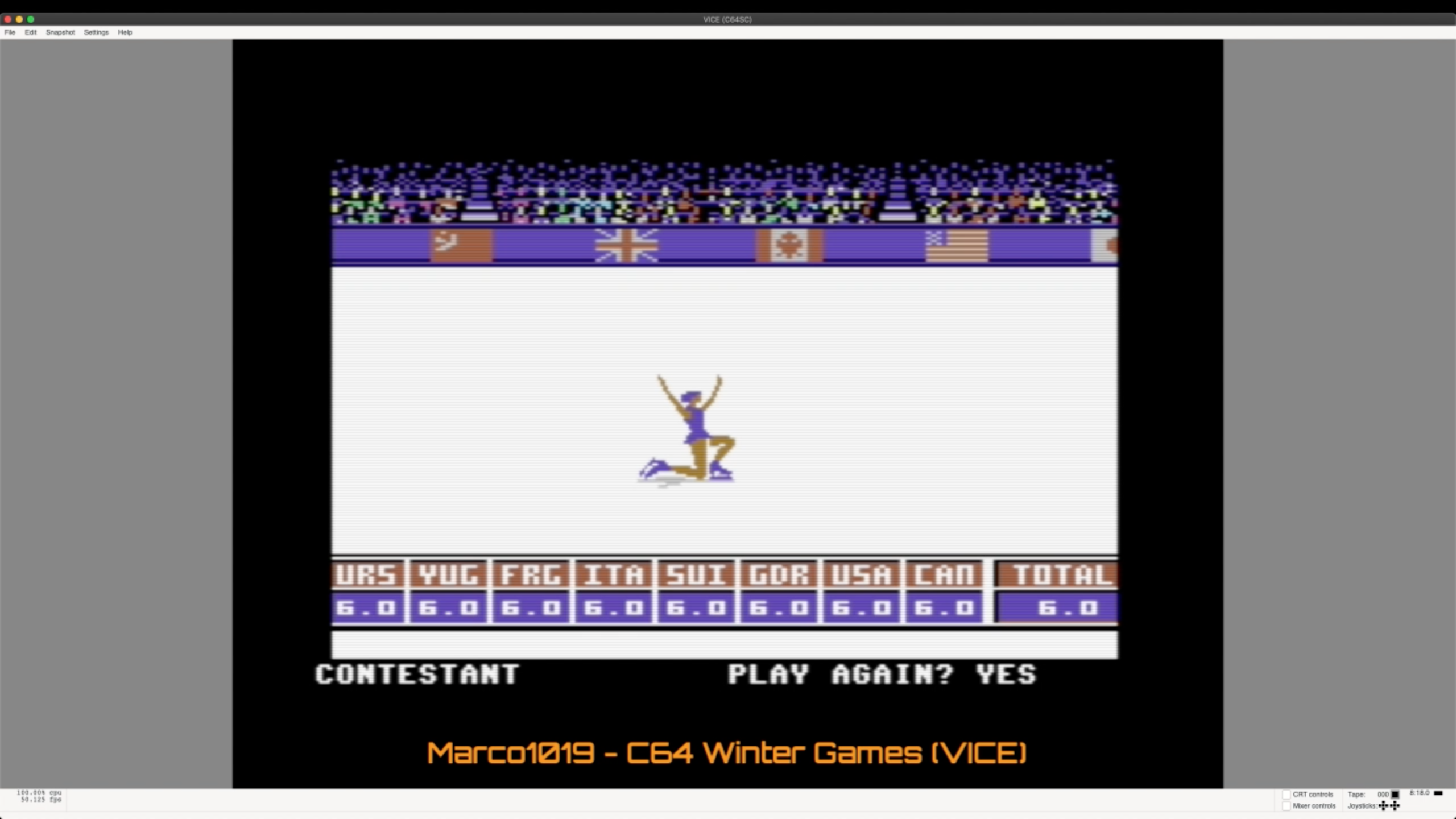 Marco1019: Winter Games: Figure Skating (Commodore 64 Emulated) 60 points on 2021-01-12 21:56:10