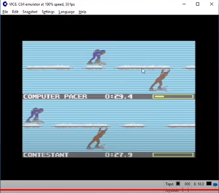 kernzy: Winter Games: Speed Skating (Commodore 64 Emulated) 0:00:27.9 points on 2022-06-21 13:53:51