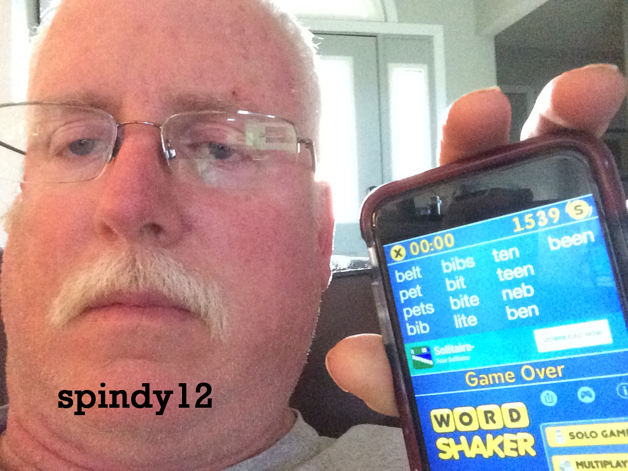Spindy12: Word Shaker [5x5 board at 3 minute limit] (iOS) 1,539 points on 2016-05-22 07:00:21