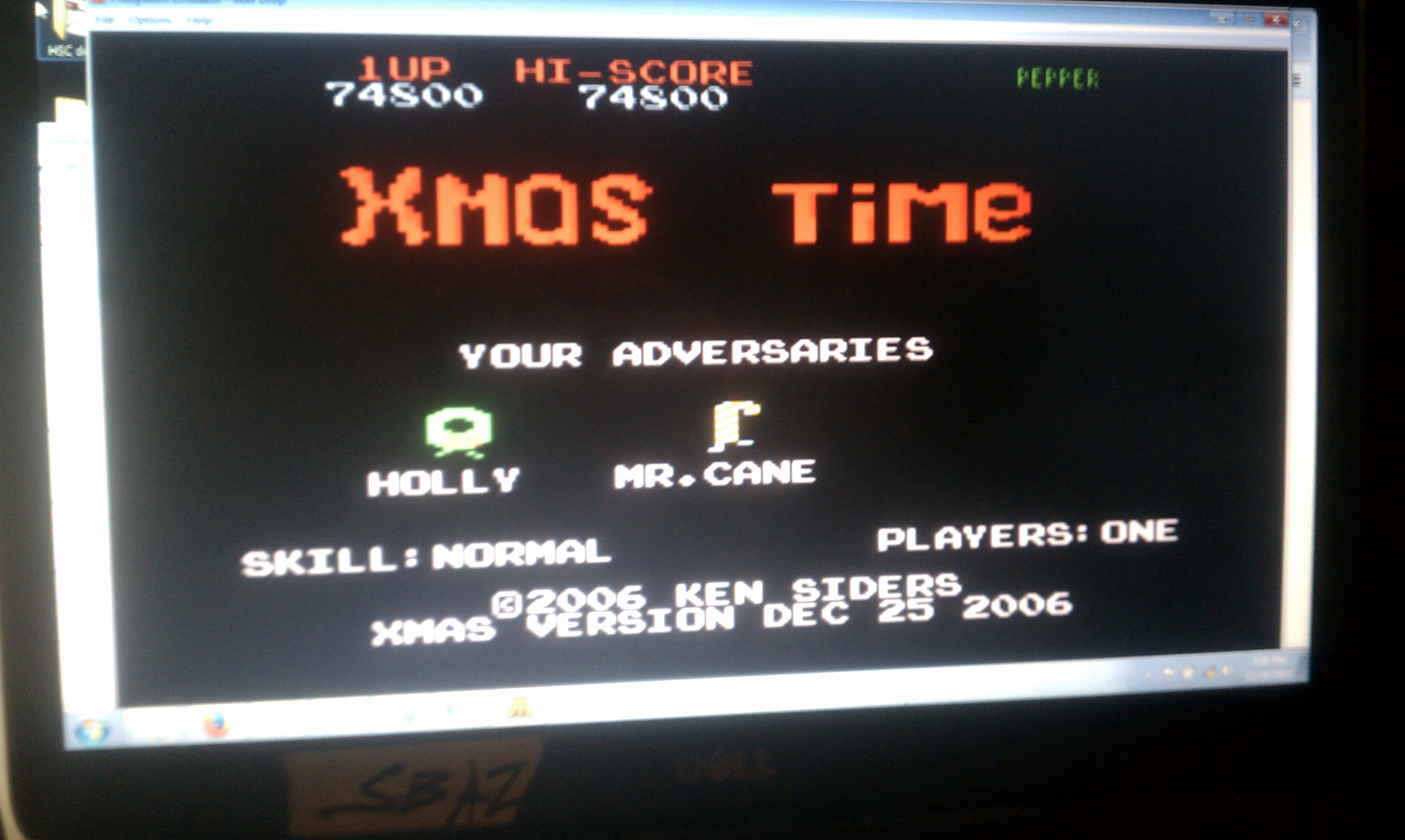S.BAZ: Xmas Time: Normal (Atari 7800 Emulated) 74,800 points on 2016-09-22 14:31:00