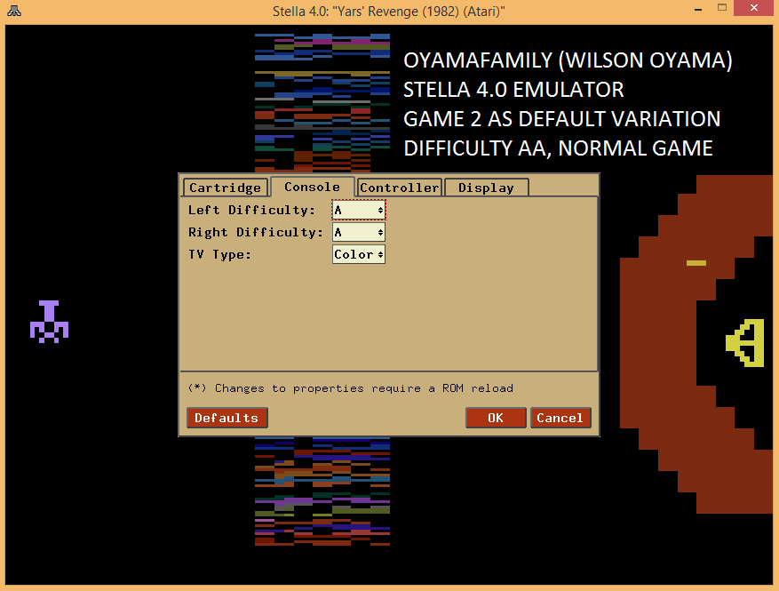 oyamafamily: Yars Revenge (Atari 2600 Emulated Expert/A Mode) 240,780 points on 2015-08-27 18:01:16