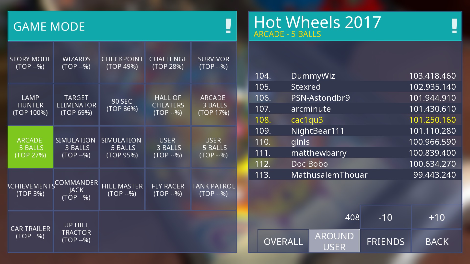 e2e4: Zaccaria Pinball: Hot Wheels 2017 Remake Table [5 Balls] (PC) 101,250,160 points on 2022-05-12 22:05:54