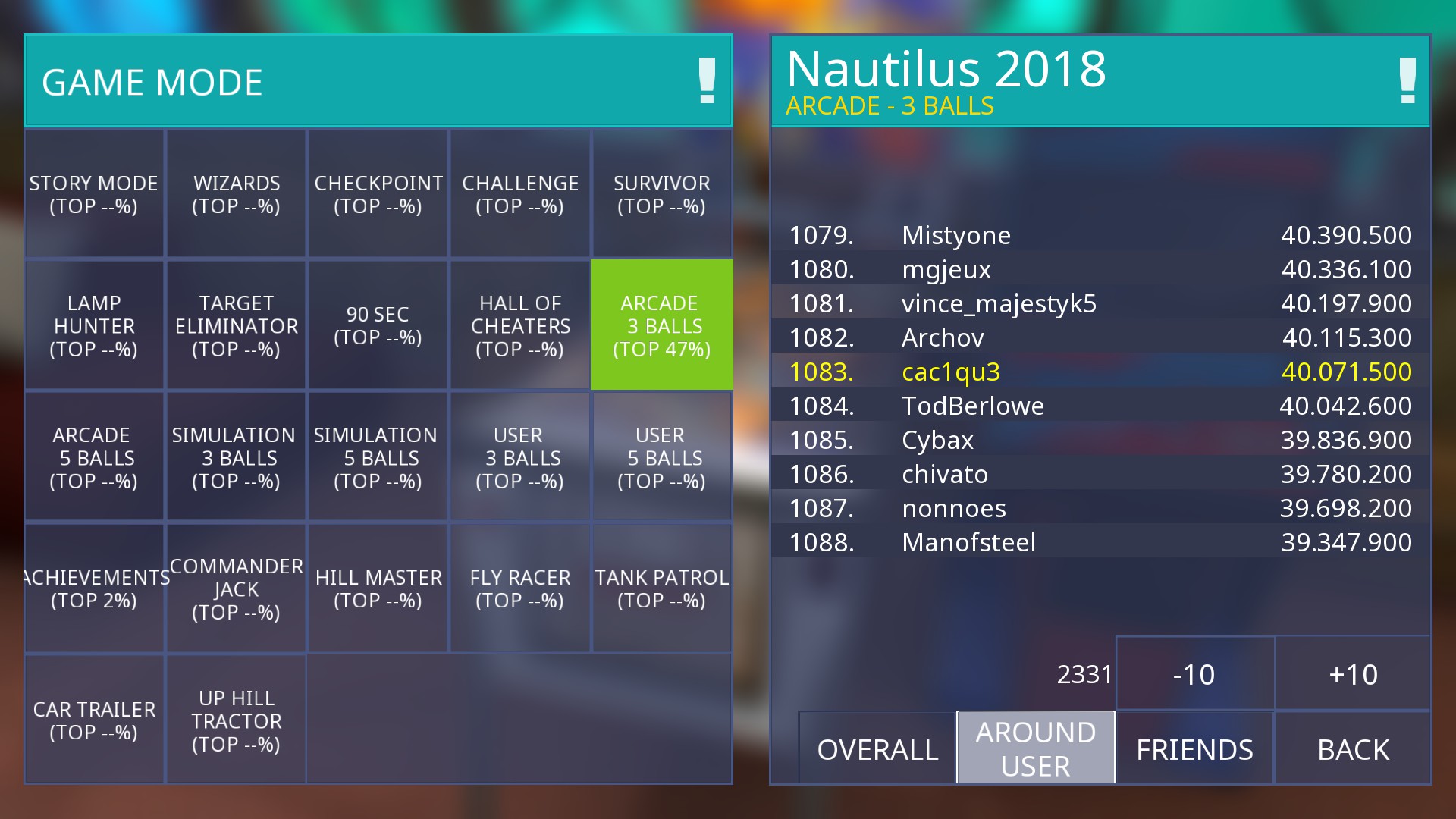 e2e4: Zaccaria Pinball: Nautilus 2018 [3 Balls] (PC) 40,071,500 points on 2022-06-30 22:44:22