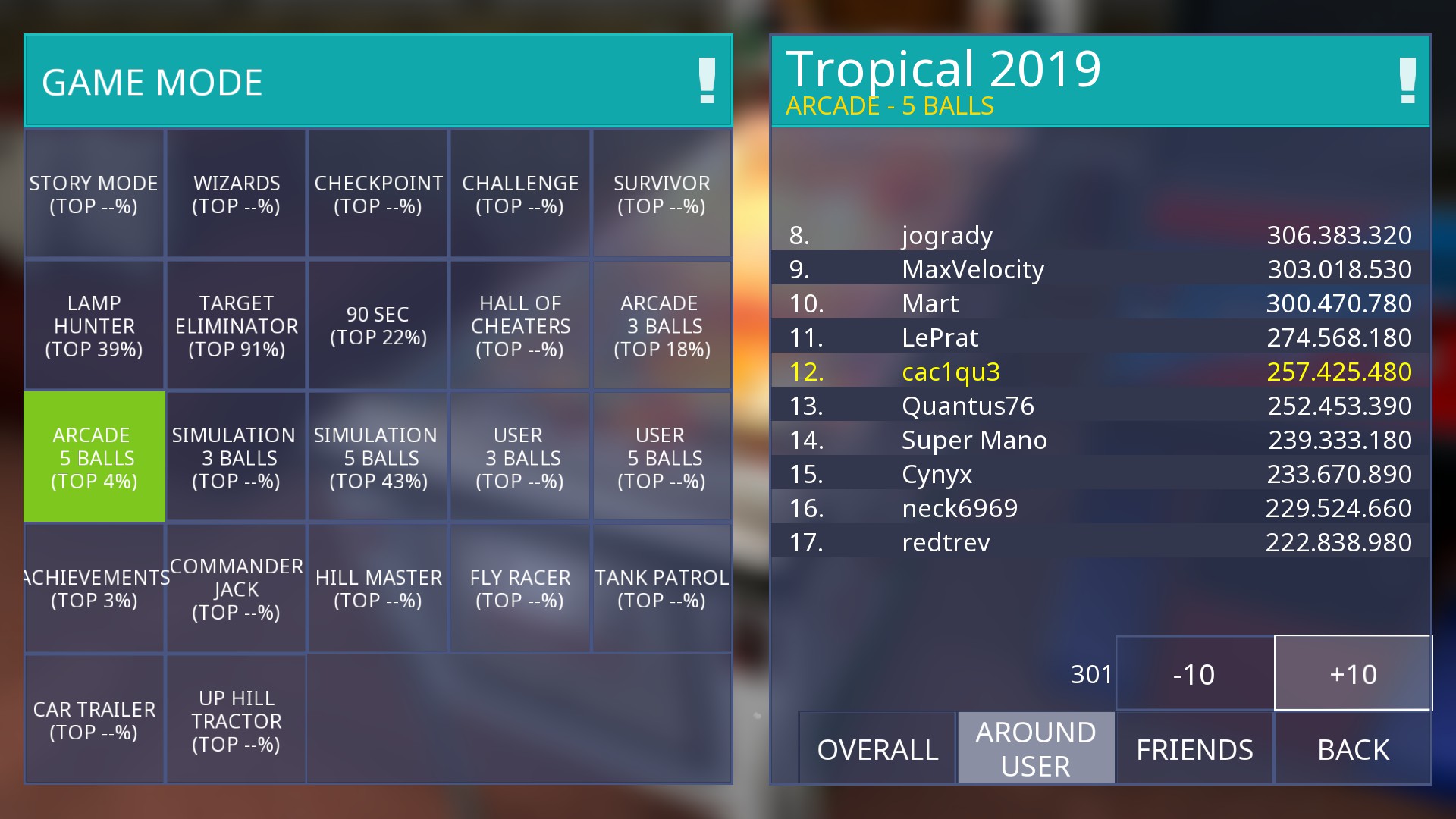 e2e4: Zaccaria Pinball: Tropical 2019 [5 Balls] (PC) 257,425,480 points on 2022-06-29 11:10:44