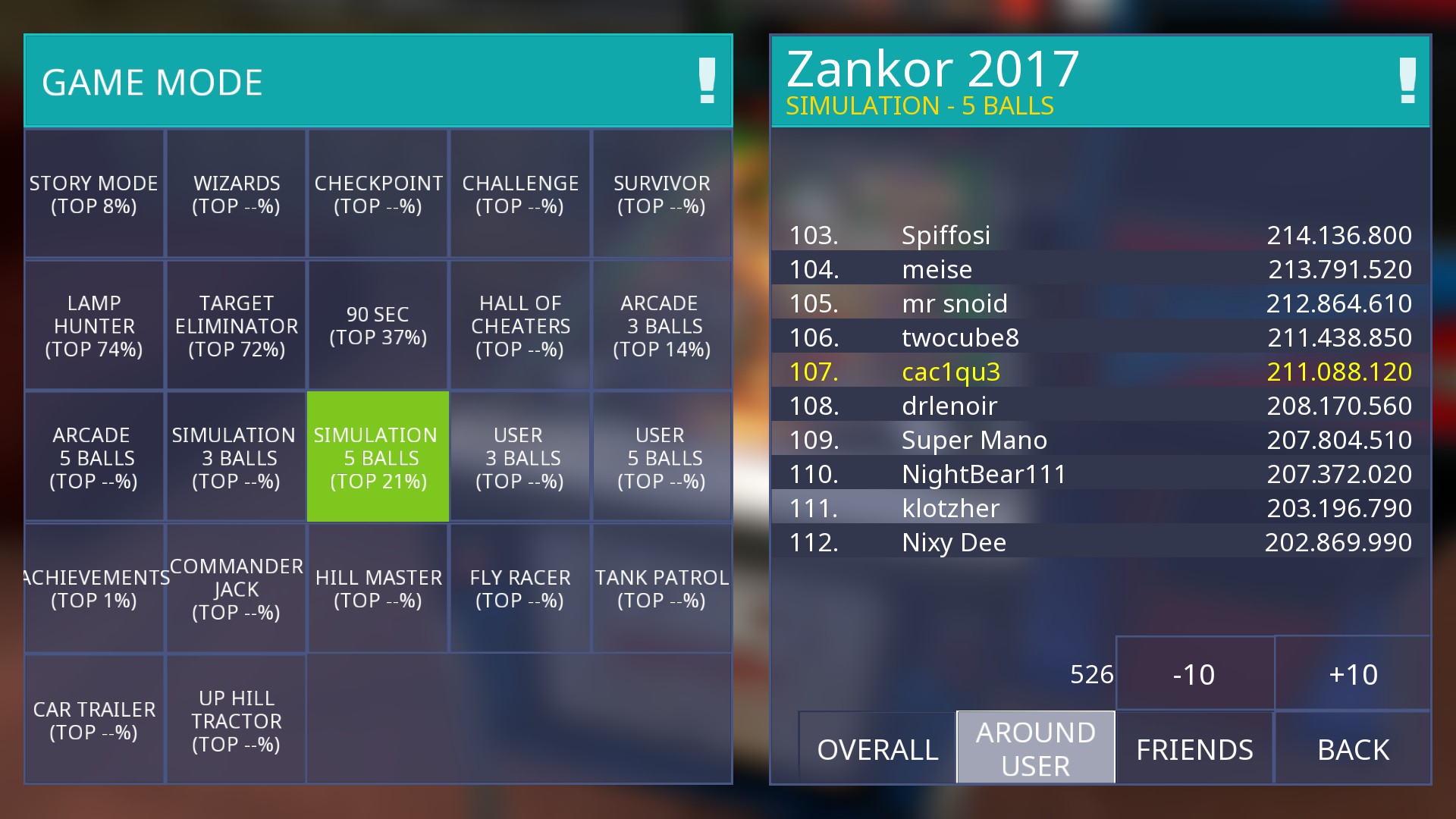 e2e4: Zaccaria Pinball: Zankor 2017 [5 balls] (PC) 211,088,120 points on 2022-09-21 01:43:14