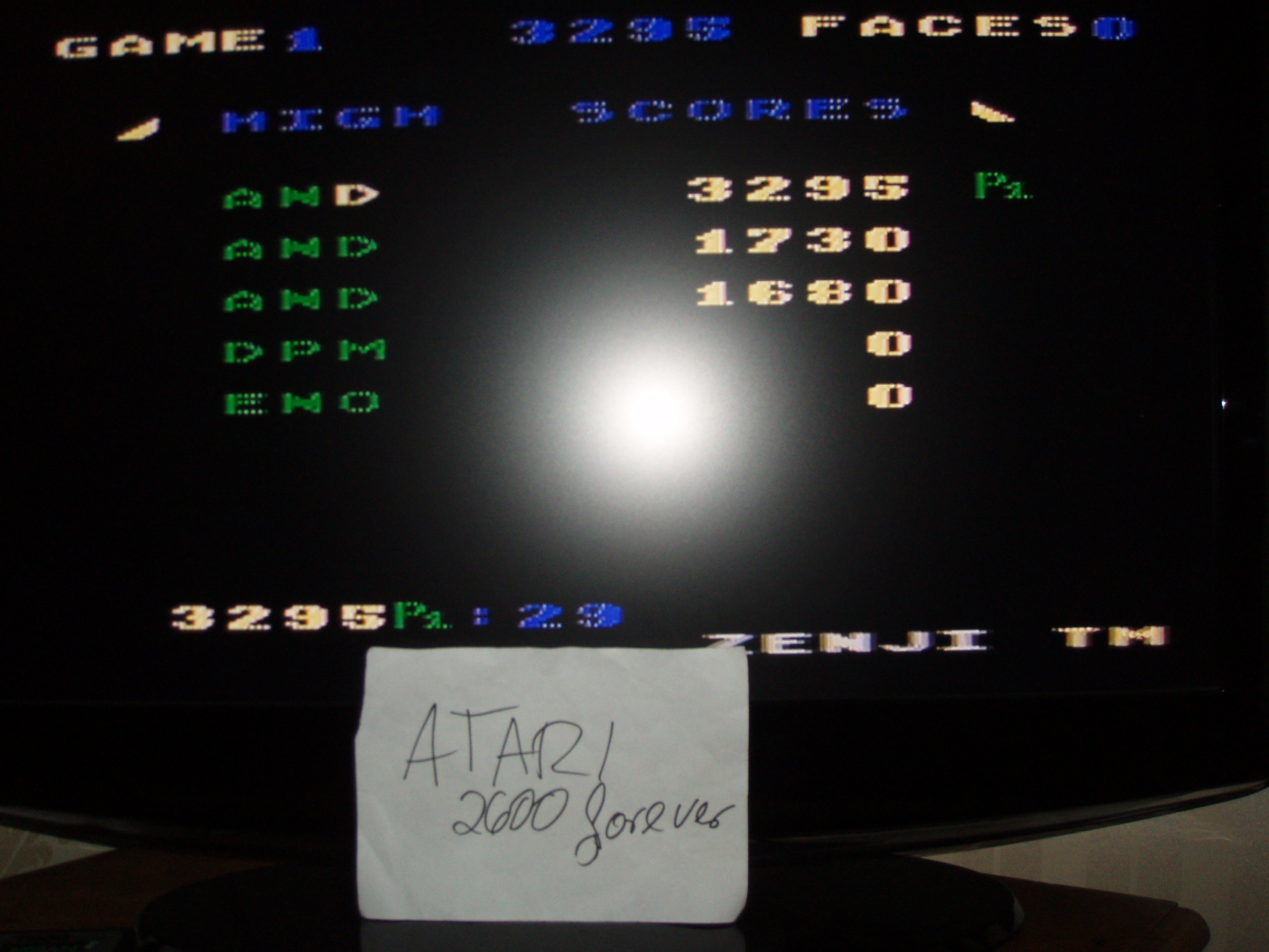 atari2600forever: Zenji: Game 1 (Atari 5200) 3,295 points on 2018-10-16 02:42:10