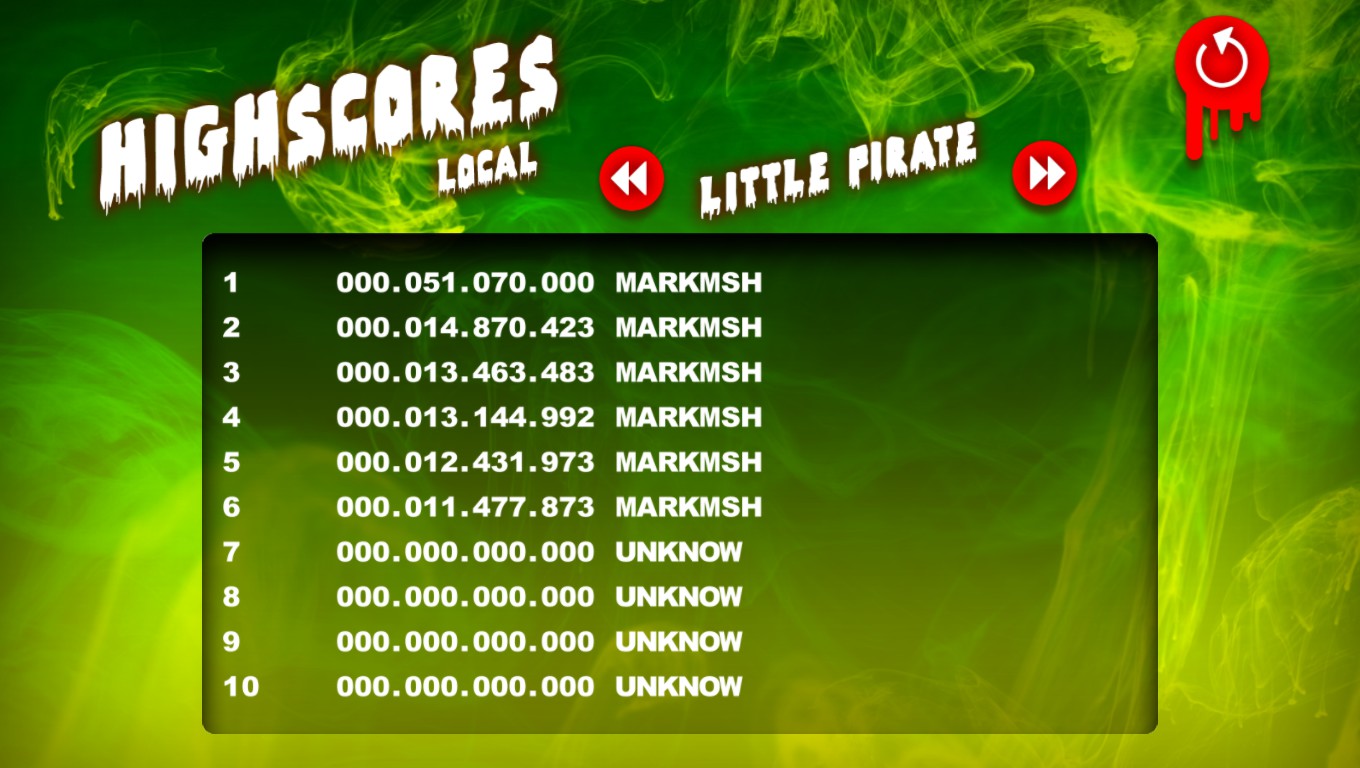Mark: Zombie Pinball: Little Pirate (PC) 51,070,000 points on 2020-06-07 02:19:00