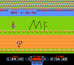 MatthewFelix: Excitebike: Track 1 (NES/Famicom Emulated) 0:00:56.22 points on 2014-06-13 17:07:14