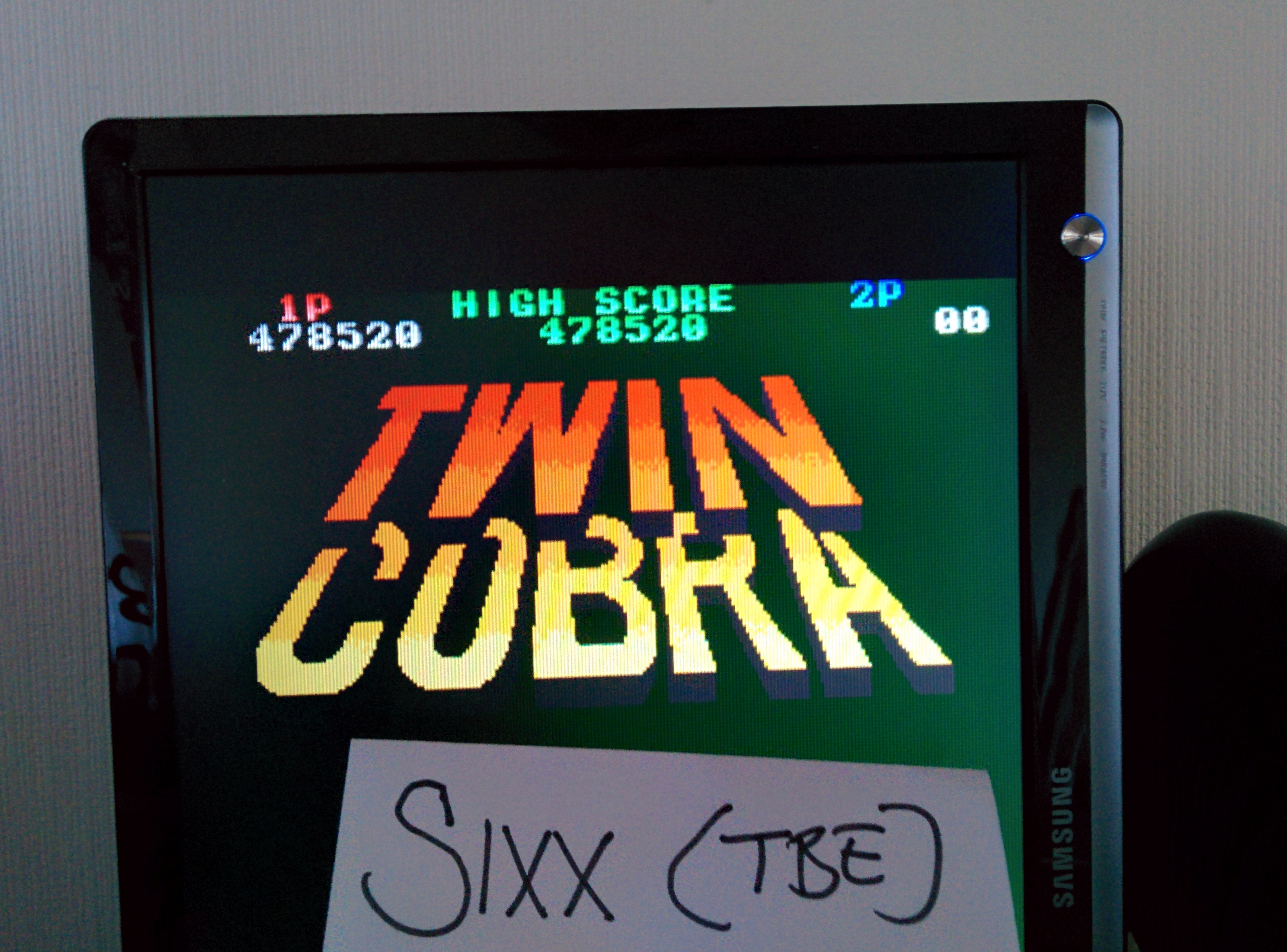 Sixx: Twin Cobra (Arcade Emulated / M.A.M.E.) 478,520 points on 2014-06-14 14:43:38