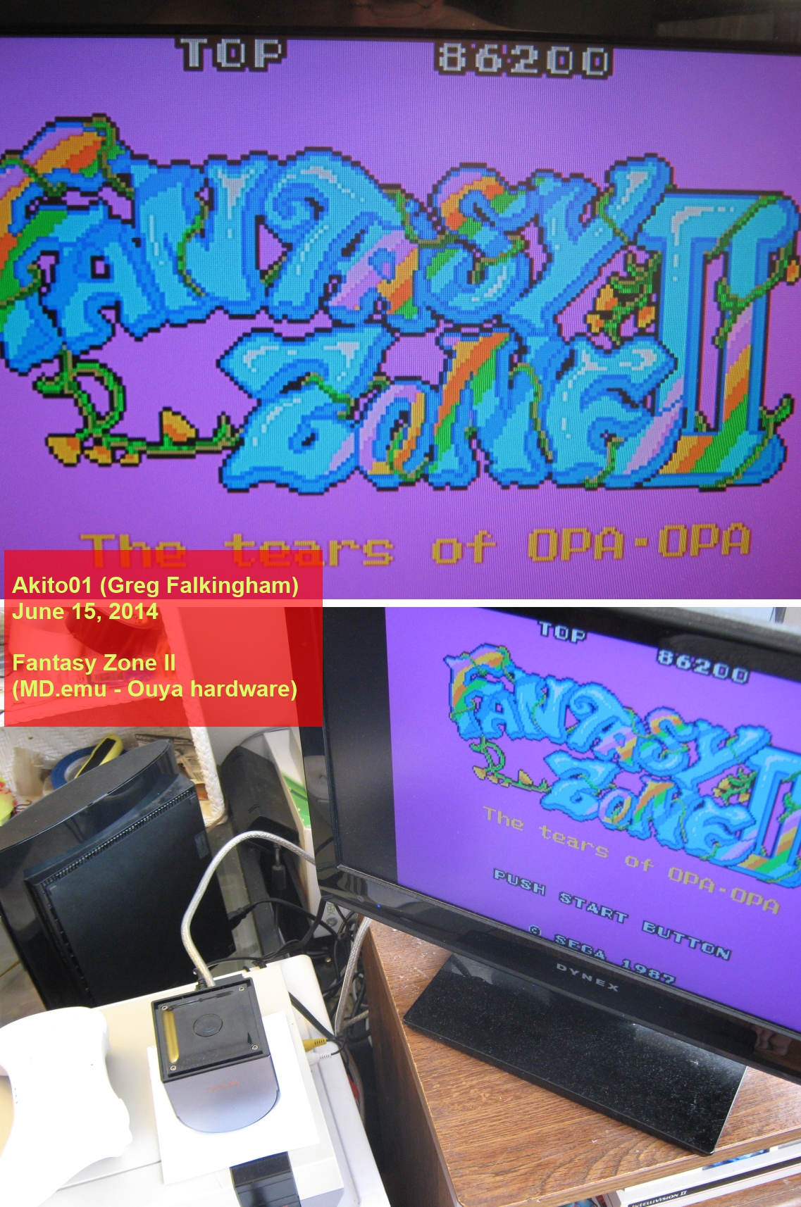 Akito01: Fantasy Zone II (Sega Master System Emulated) 86,200 points on 2014-06-15 07:48:43