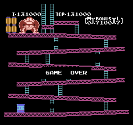 DBCooper: Donkey Kong (NES/Famicom Emulated) 131,000 points on 2014-06-27 14:06:31