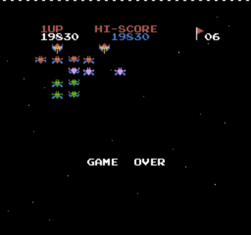 DBCooper: Galaxian (NES/Famicom Emulated) 19,830 points on 2014-06-28 09:51:03